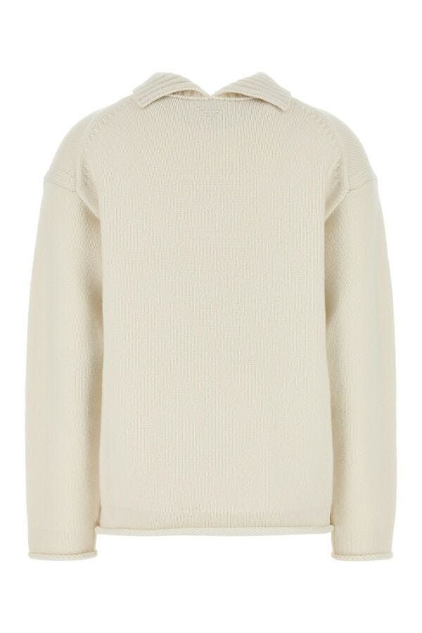 Bottega Veneta White Cashmere Sweater Size S / US 4 / IT 40 - 4 Thumbnail