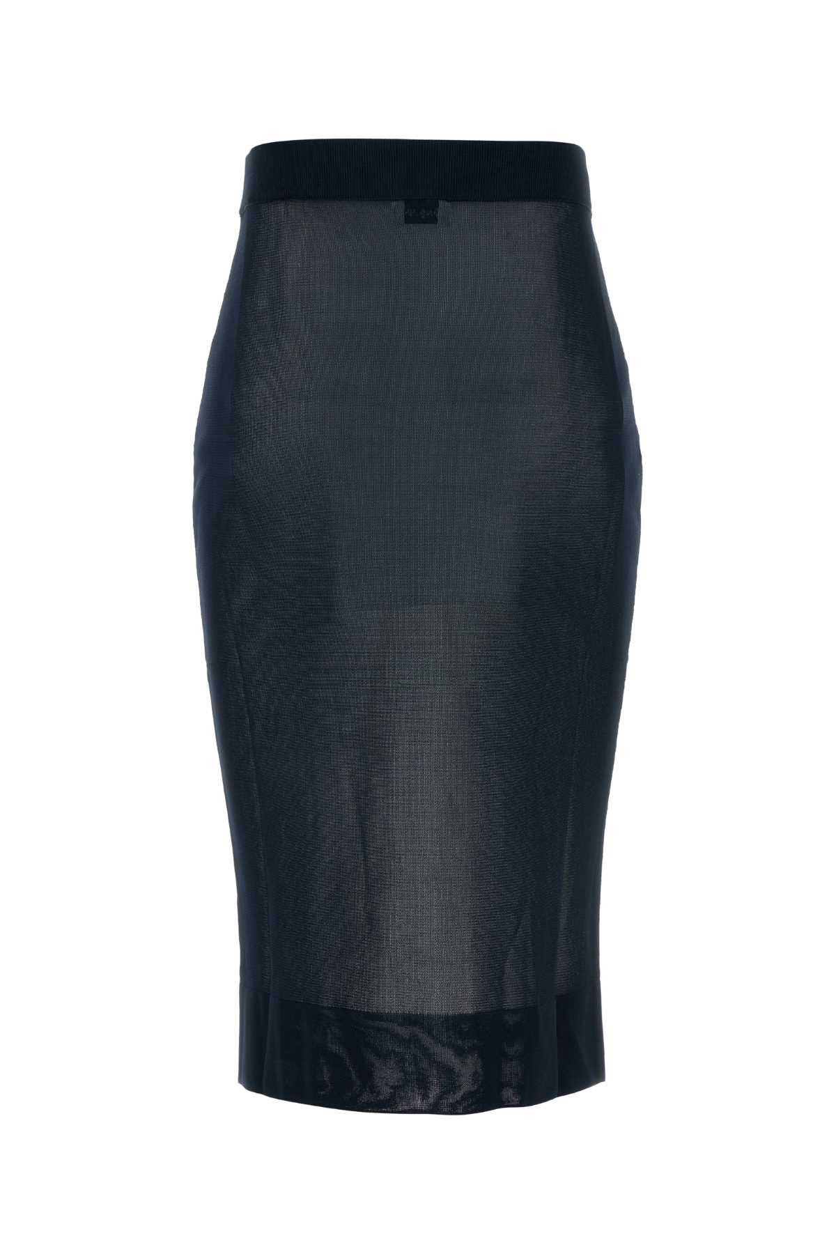 Saint Laurent Paris Navy Blue Viscose Skirt Size S / US 4 / IT 40 - 2 Thumbnail