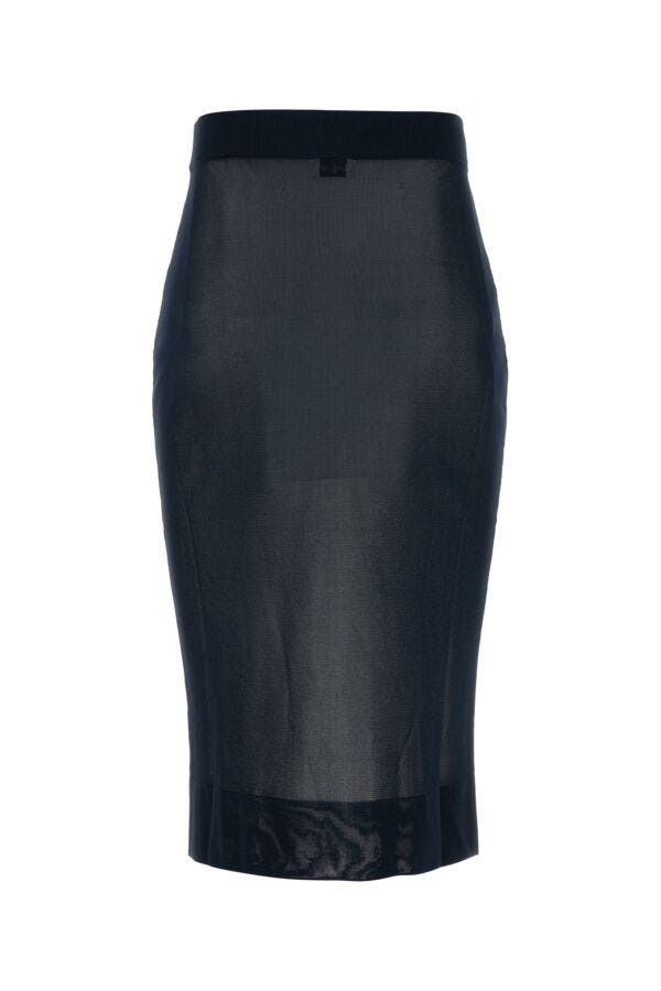 Saint Laurent Paris Navy Blue Viscose Skirt Size S / US 4 / IT 40 - 4 Thumbnail