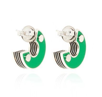 Bottega Veneta Bottega Veneta Bolt Earrings in silver/green Size ONE SIZE - 2 Thumbnail