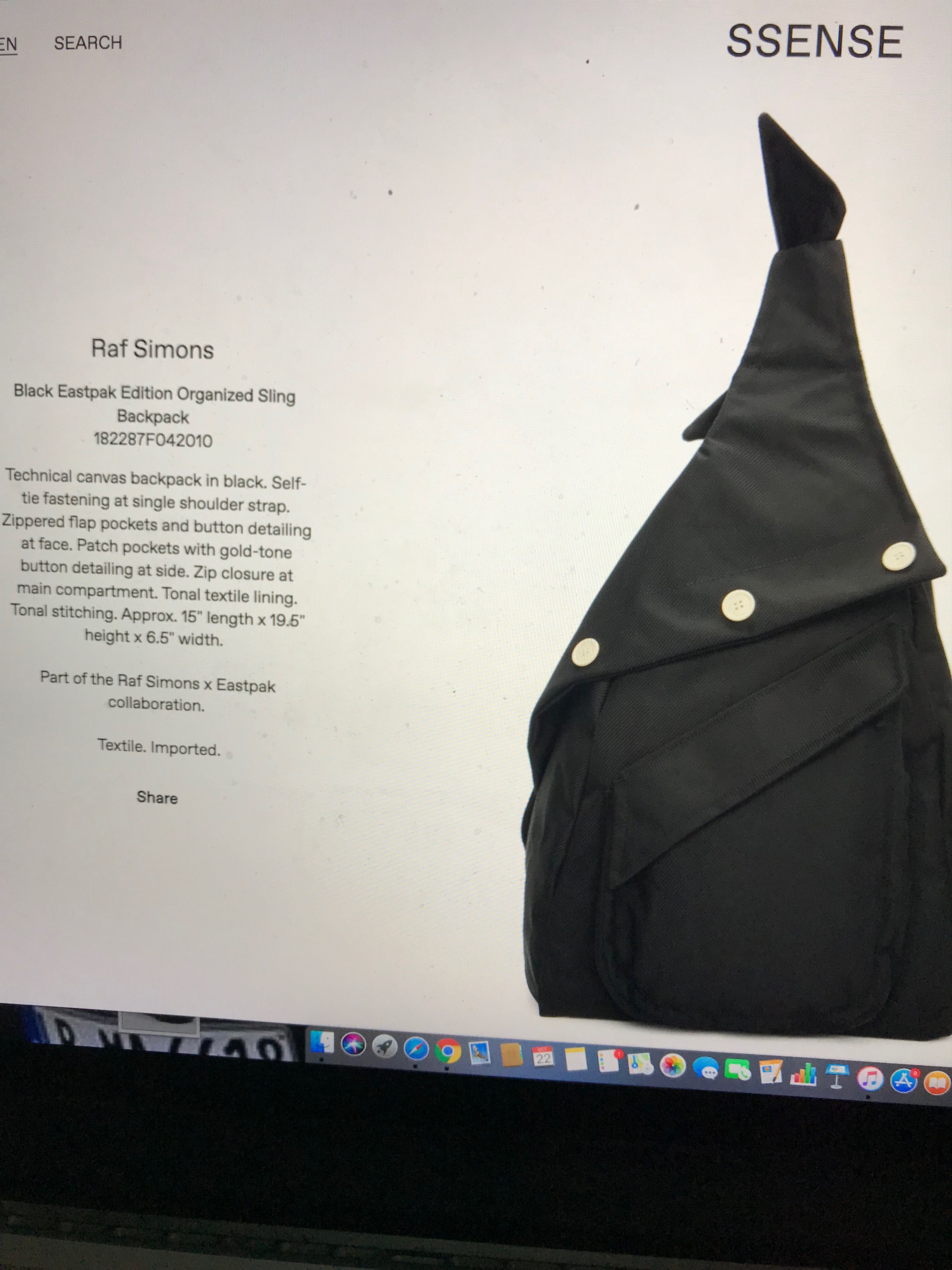 Backpacks Eastpak x Raf Simons Sleek Sling Backpack Manteco