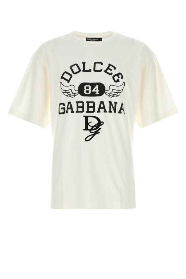Dolce & Gabbana White Cotton T-Shirt Size US M / EU 48-50 / 2 - 3 Thumbnail