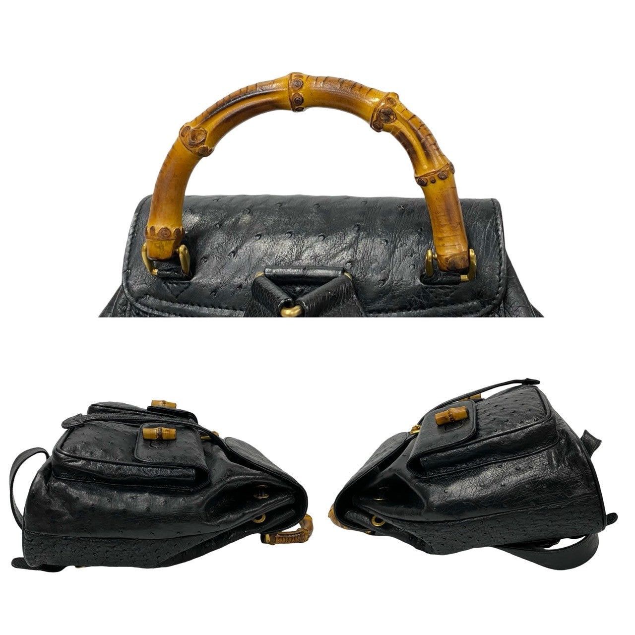 Gucci Gucci Backpack Black Ostrich Size ONE SIZE - 5 Thumbnail
