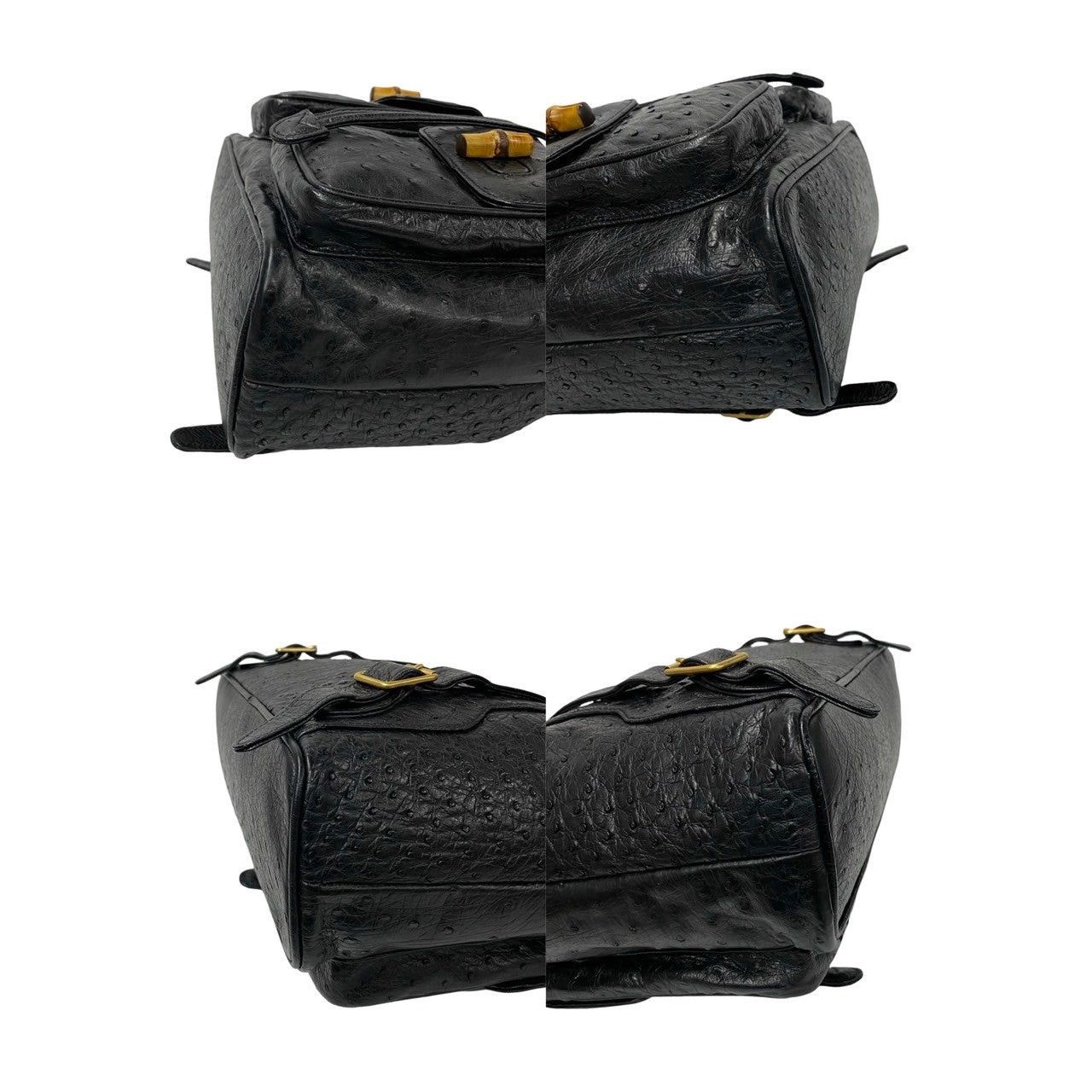 Gucci Gucci Backpack Black Ostrich Size ONE SIZE - 7 Thumbnail
