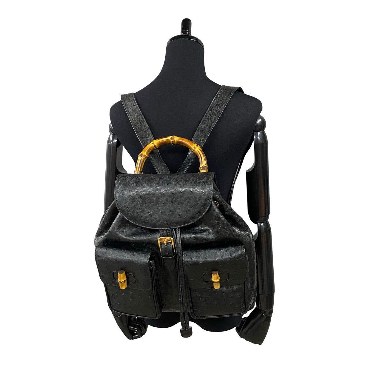 Gucci Gucci Backpack Black Ostrich Size ONE SIZE - 2 Thumbnail