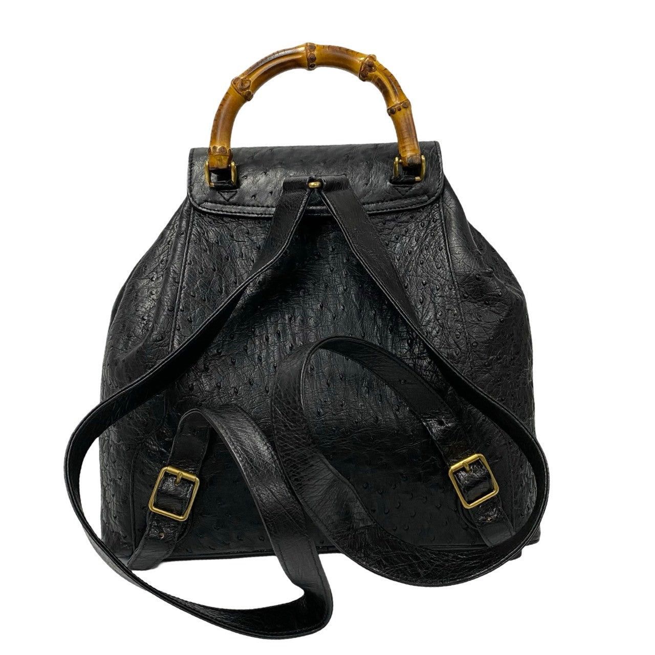 Gucci Gucci Backpack Black Ostrich Size ONE SIZE - 4 Thumbnail