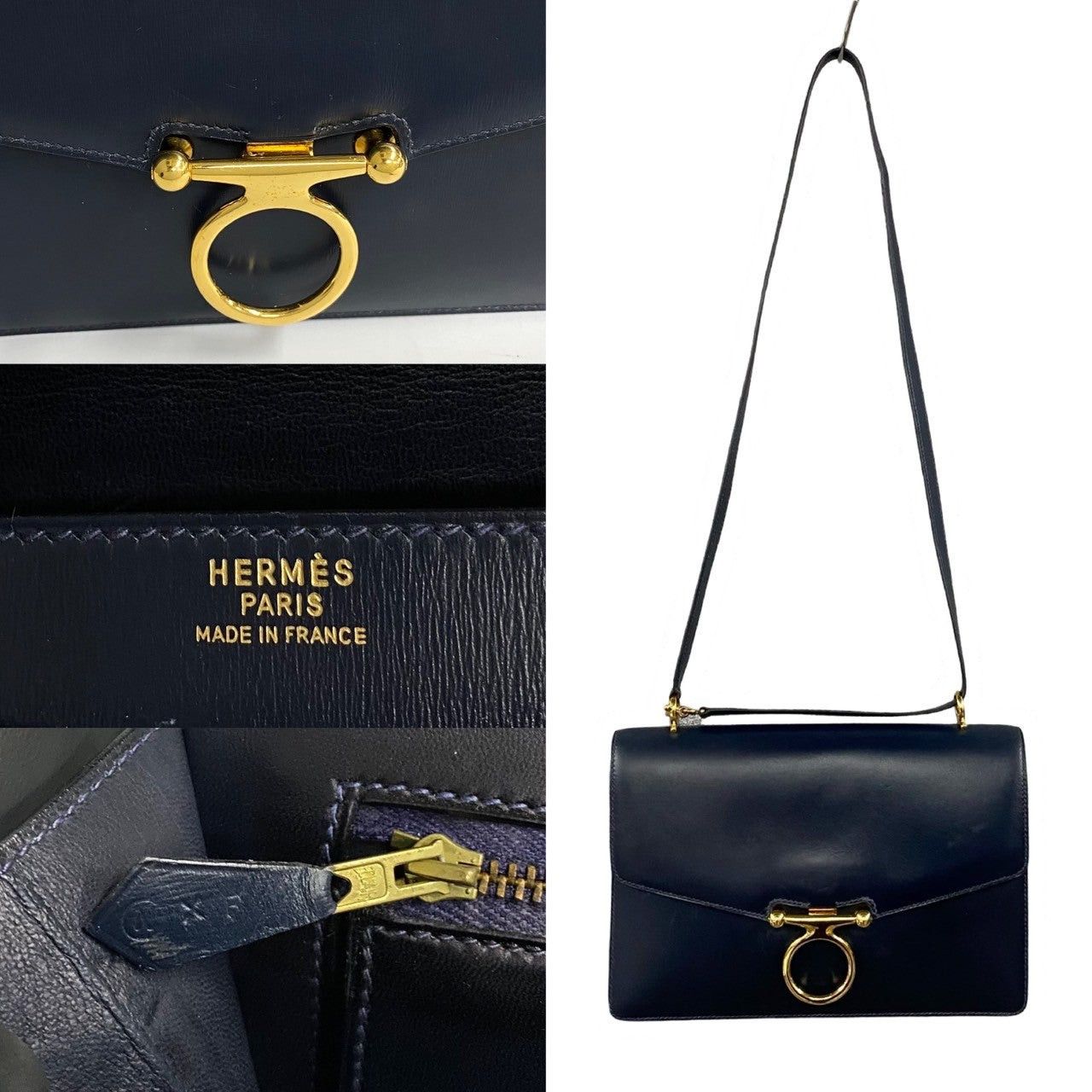 Hermes Hermes Shoulder Bag Navy Vitello Size ONE SIZE - 3 Thumbnail