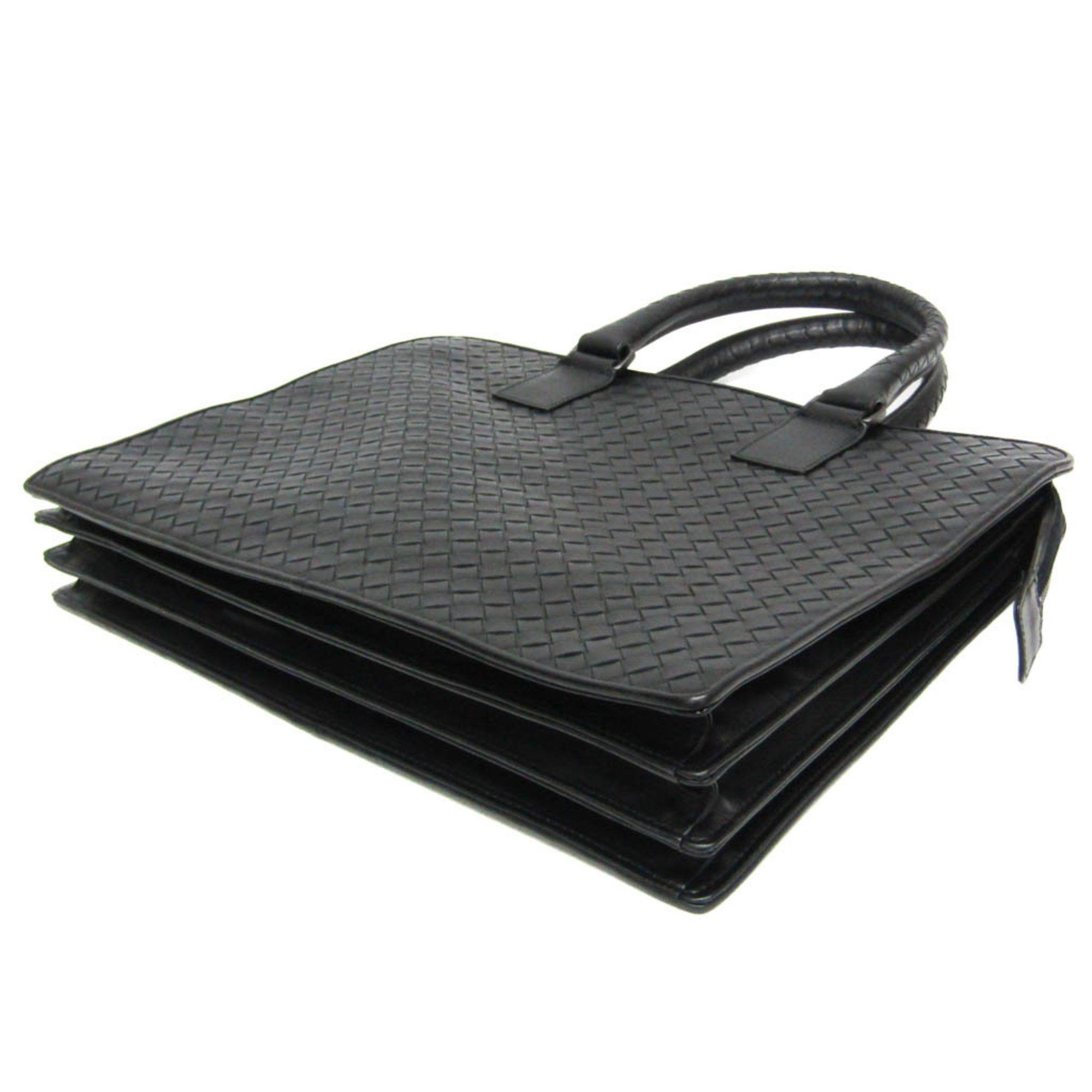 Bottega Veneta Bottega Veneta Intrecciato Men's Leather Document Case,Handbag Black Size ONE SIZE - 2 Thumbnail