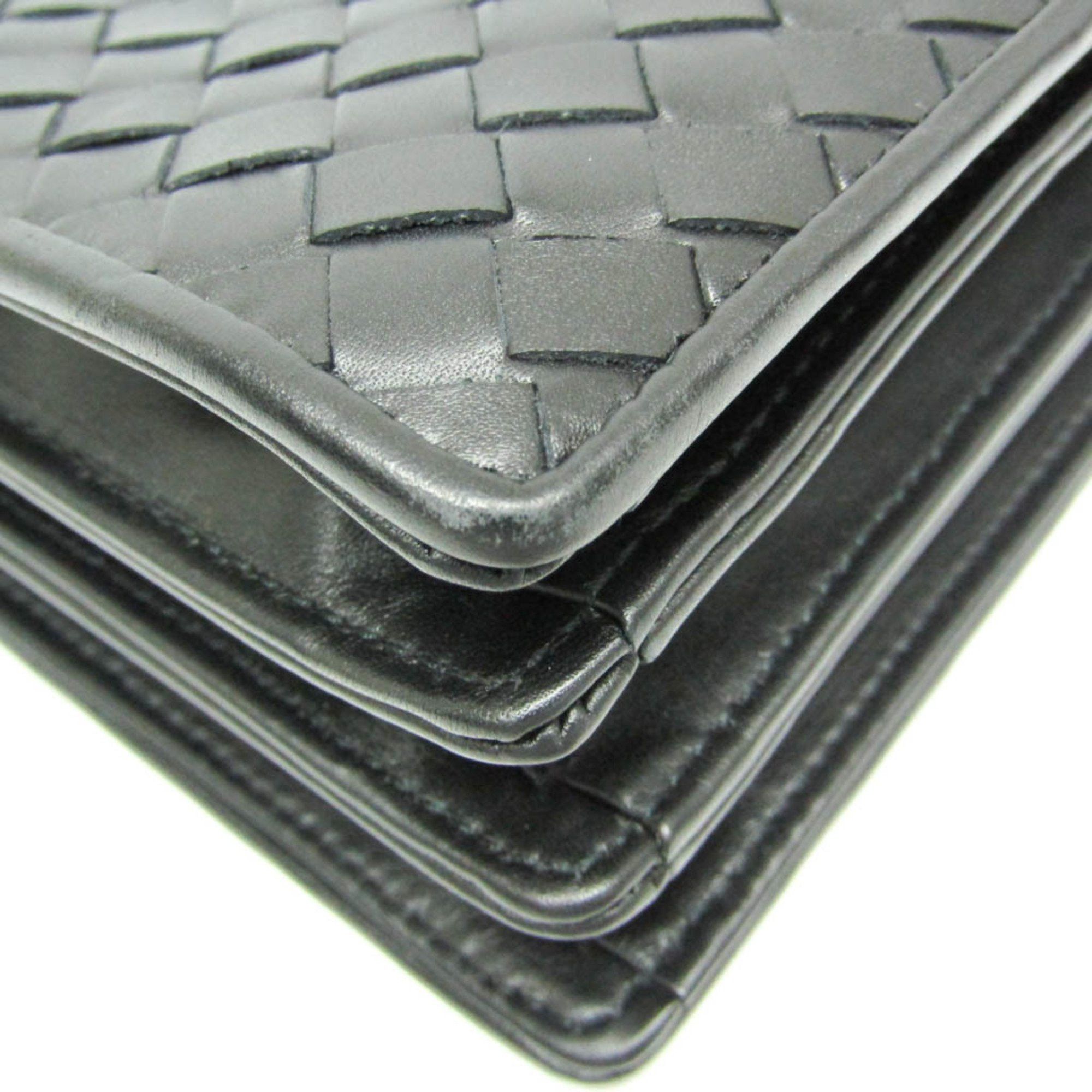 Bottega Veneta Bottega Veneta Intrecciato Men's Leather Document Case,Handbag Black Size ONE SIZE - 4 Thumbnail