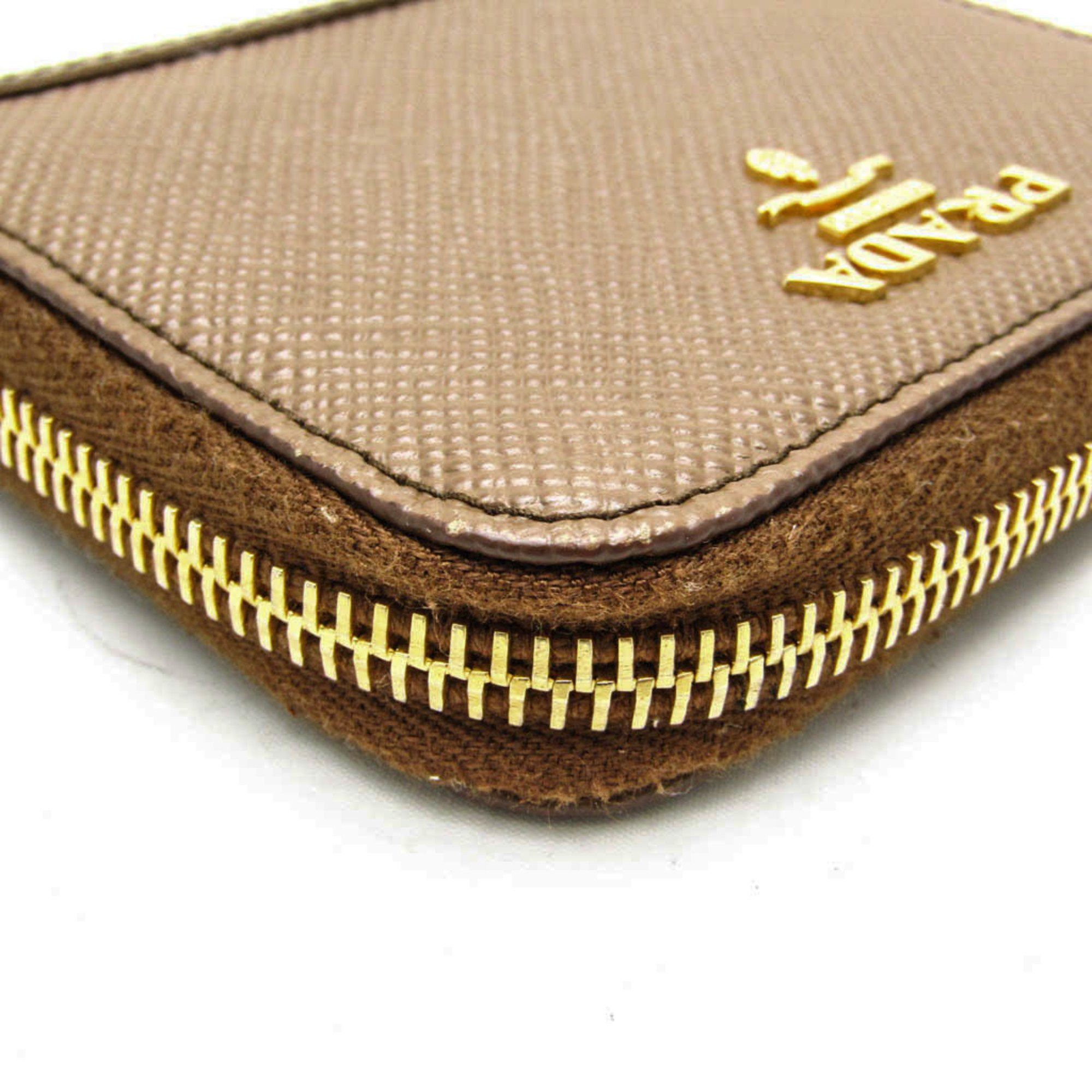 Prada Prada Saffiano Women's Leather Coin Purse/coin Case Brown Size ONE SIZE - 5 Thumbnail