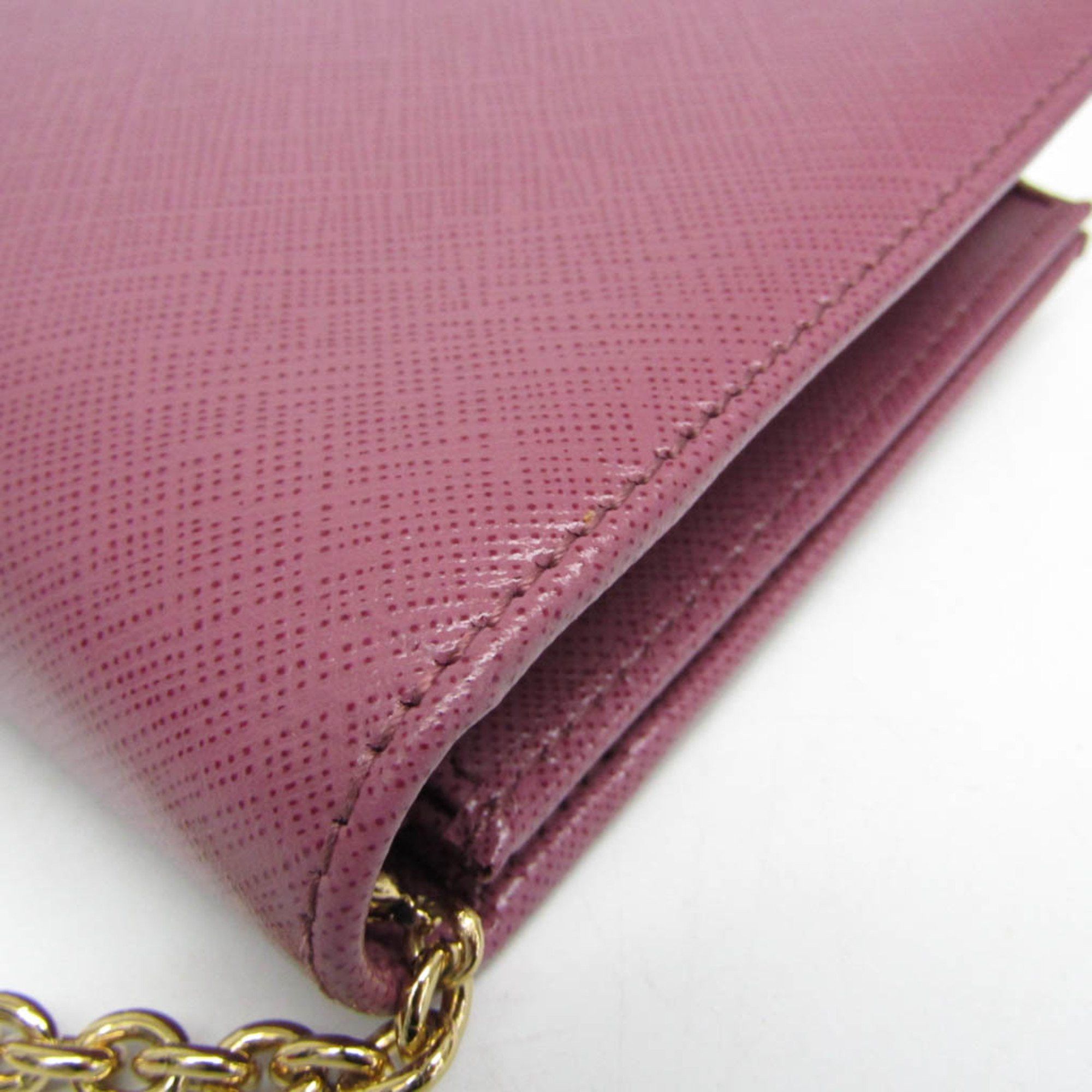 Salvatore Ferragamo Salvatore Ferragamo Vara KM 22B850 Women's Leather Chain/Shoulder Wallet Pink Size ONE SIZE - 7 Thumbnail