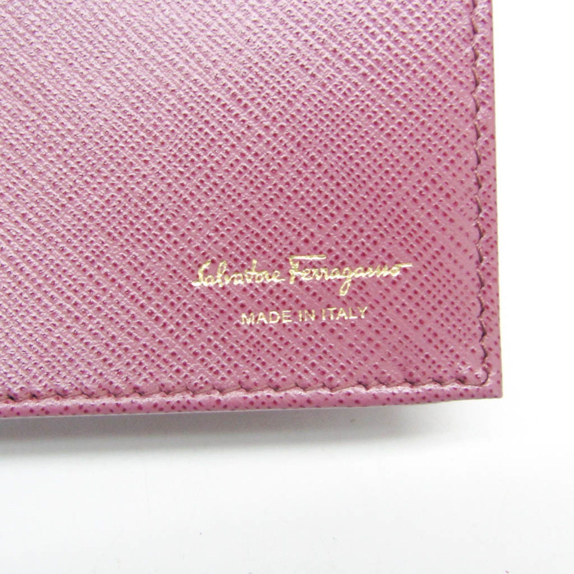 Salvatore Ferragamo Salvatore Ferragamo Vara KM 22B850 Women's Leather Chain/Shoulder Wallet Pink Size ONE SIZE - 13 Thumbnail