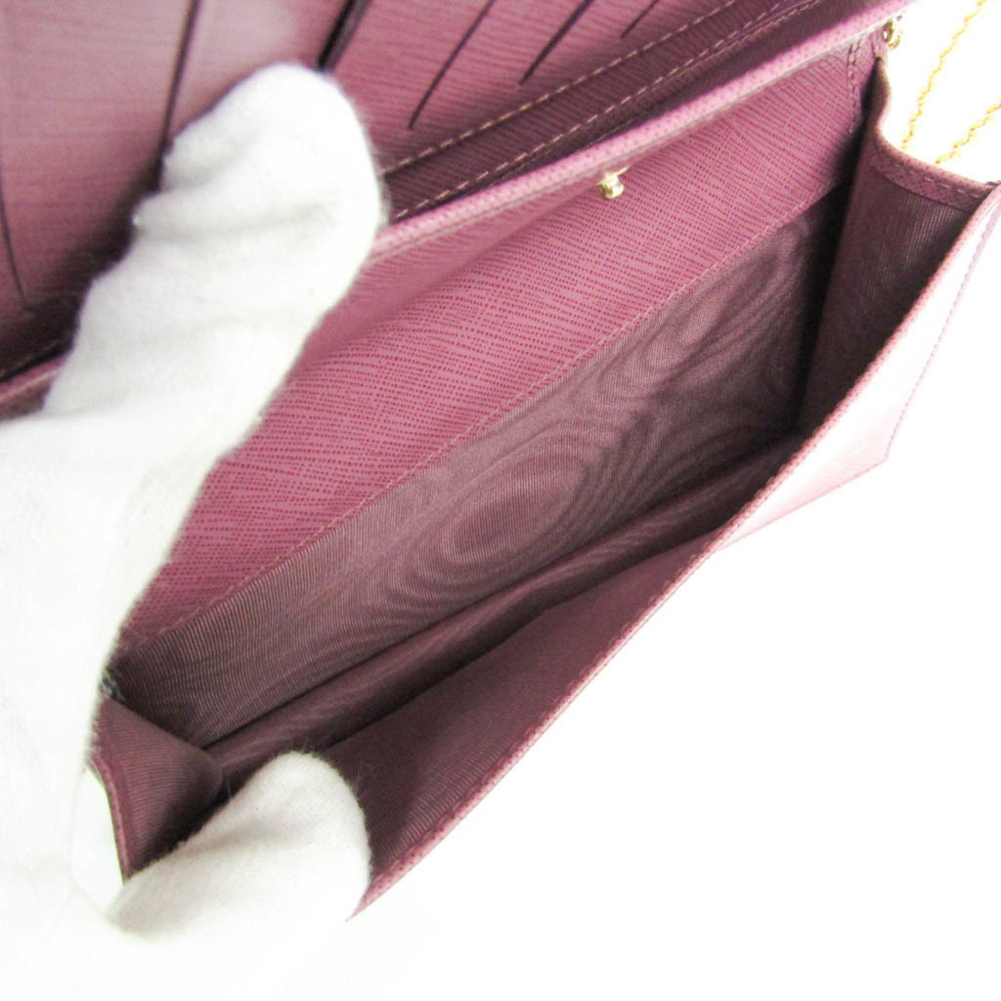 Salvatore Ferragamo Salvatore Ferragamo Vara KM 22B850 Women's Leather Chain/Shoulder Wallet Pink Size ONE SIZE - 4 Thumbnail