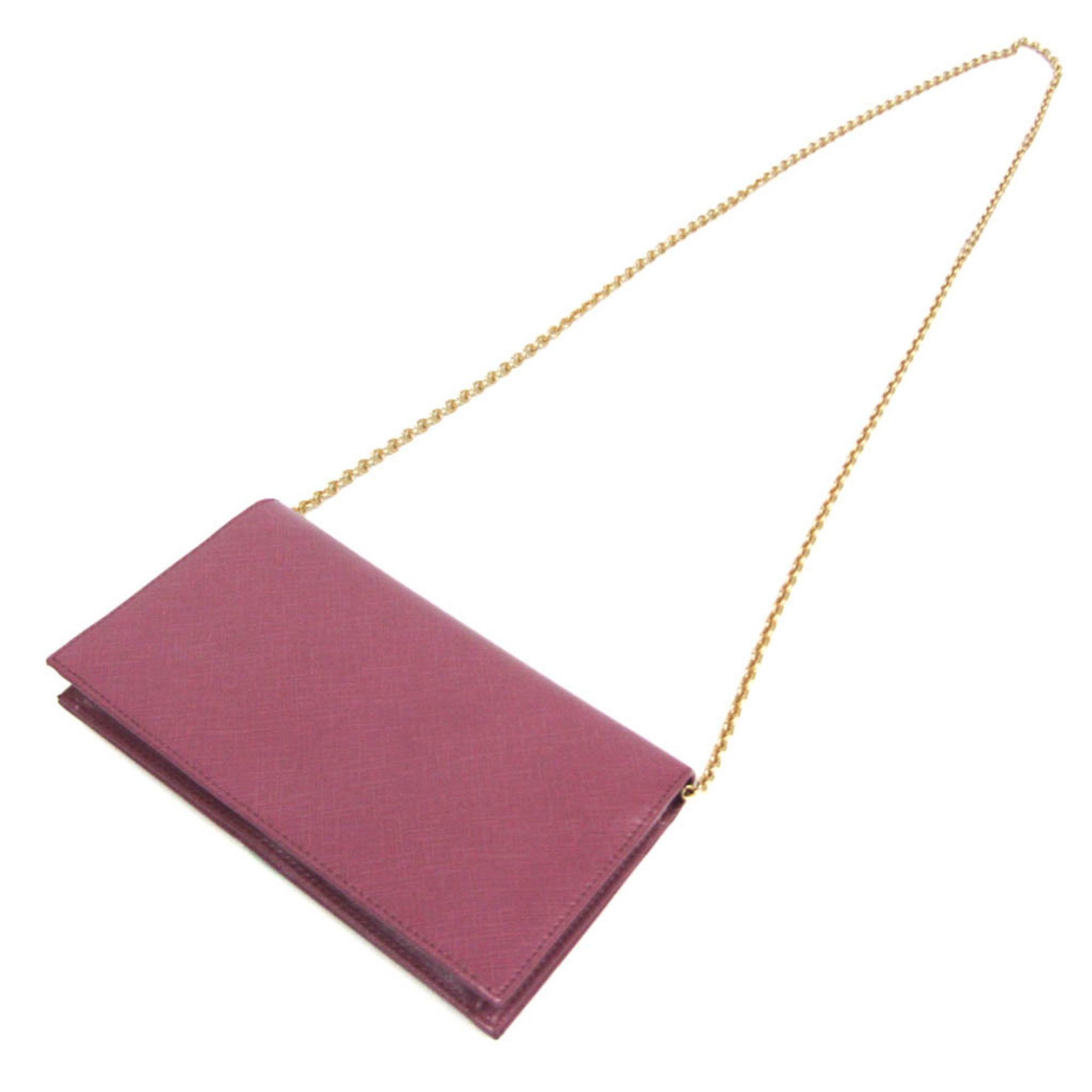 Salvatore Ferragamo Salvatore Ferragamo Vara KM 22B850 Women's Leather Chain/Shoulder Wallet Pink Size ONE SIZE - 2 Thumbnail