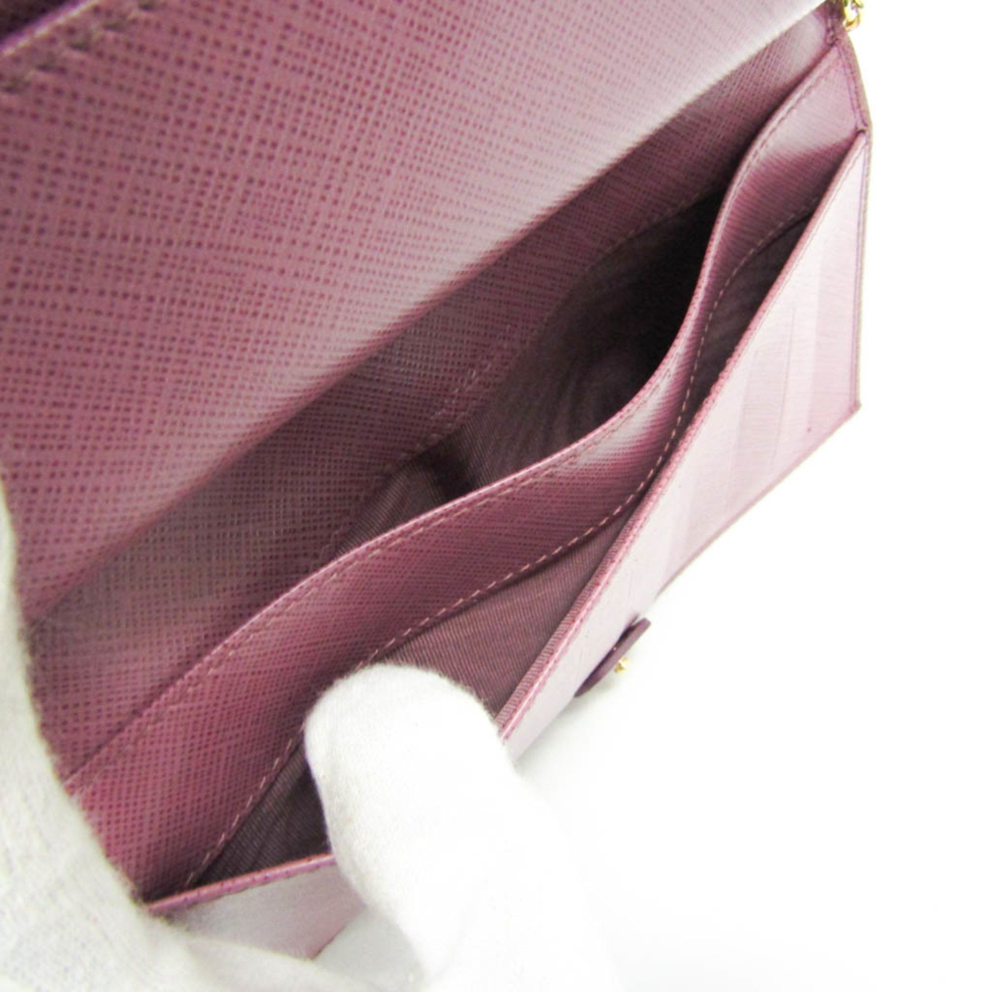 Salvatore Ferragamo Salvatore Ferragamo Vara KM 22B850 Women's Leather Chain/Shoulder Wallet Pink Size ONE SIZE - 12 Thumbnail