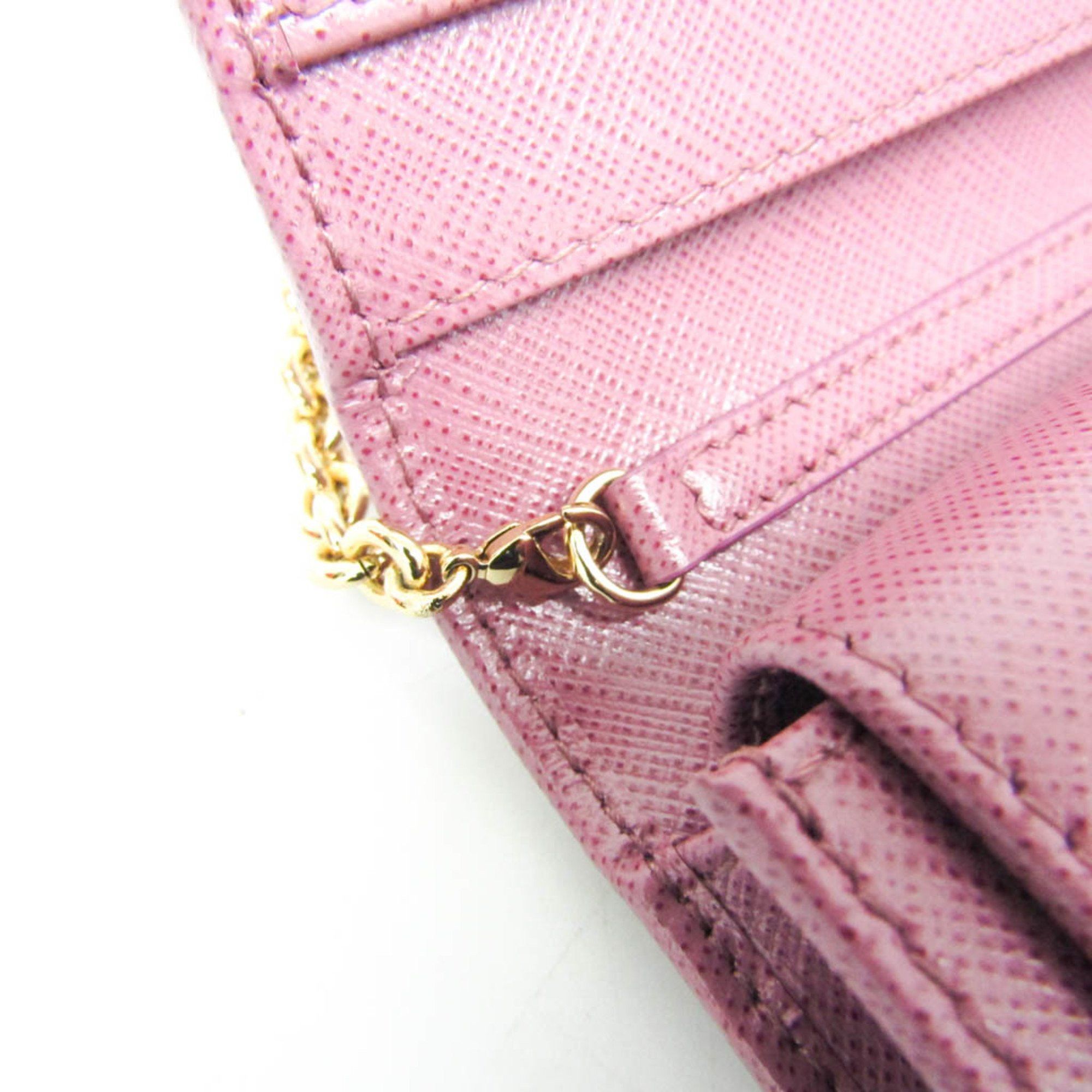 Salvatore Ferragamo Salvatore Ferragamo Vara KM 22B850 Women's Leather Chain/Shoulder Wallet Pink Size ONE SIZE - 10 Thumbnail