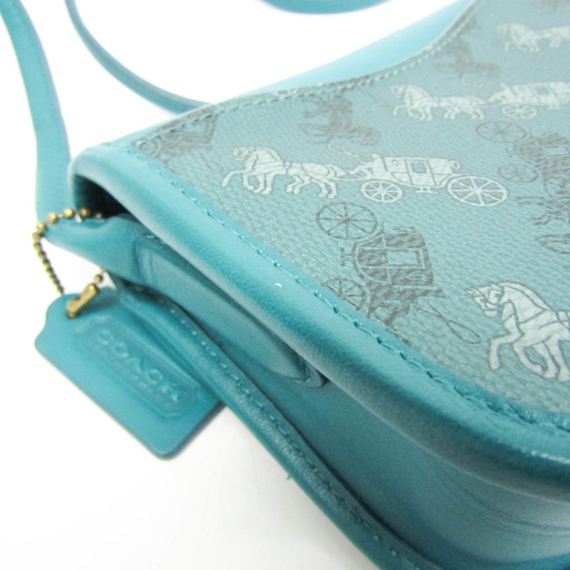 Coach Coach 2891 Women's Leather,PVC Shoulder Bag Blue Size ONE SIZE - 5 Thumbnail