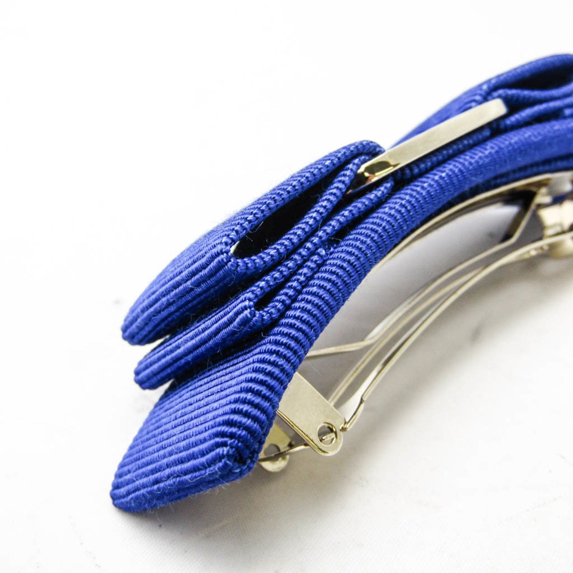 Salvatore Ferragamo Salvatore Ferragamo Vara 34‐2019 Cotton,Metal Women's Barrette Blue,Gold Size ONE SIZE - 4 Thumbnail