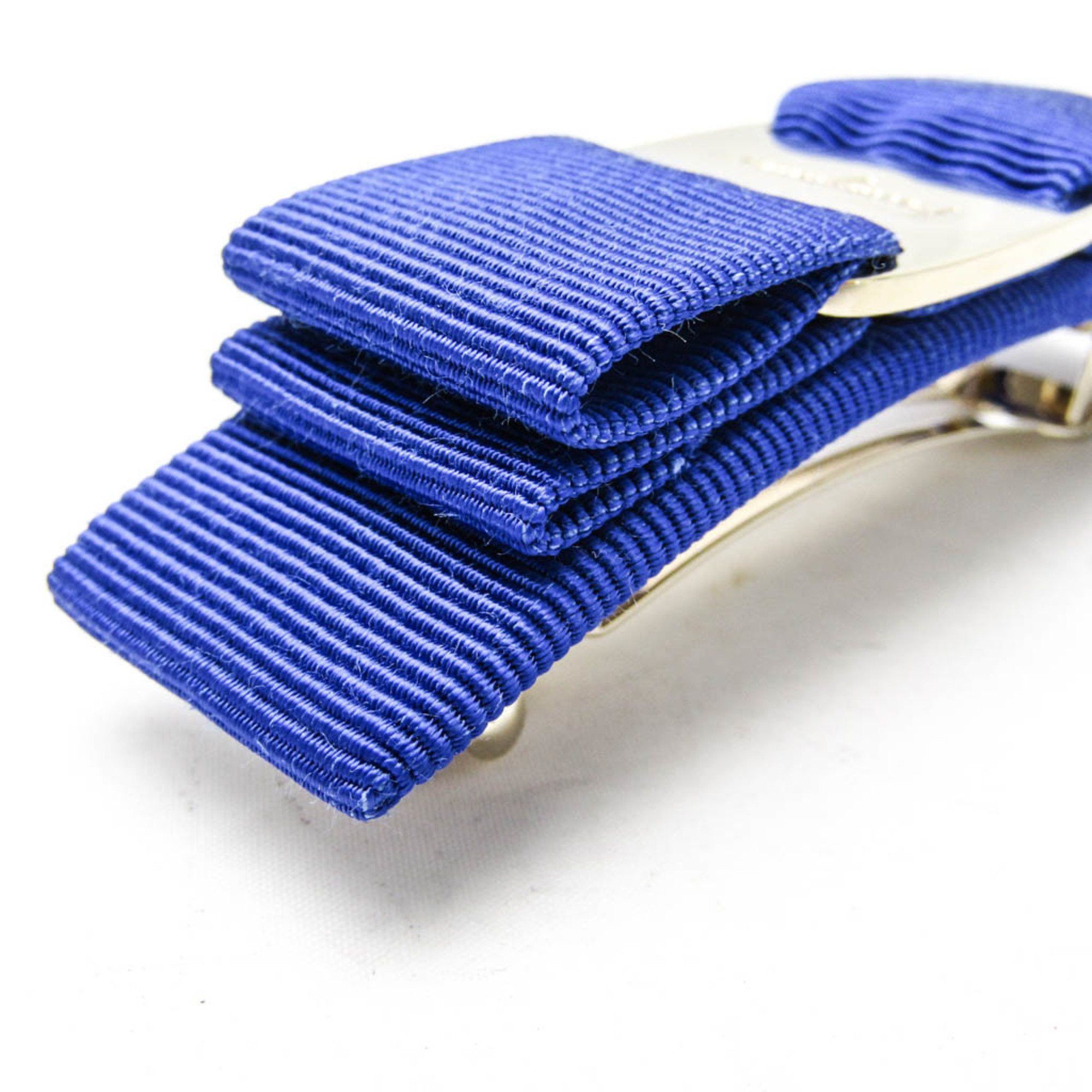 Salvatore Ferragamo Salvatore Ferragamo Vara 34‐2019 Cotton,Metal Women's Barrette Blue,Gold Size ONE SIZE - 5 Thumbnail