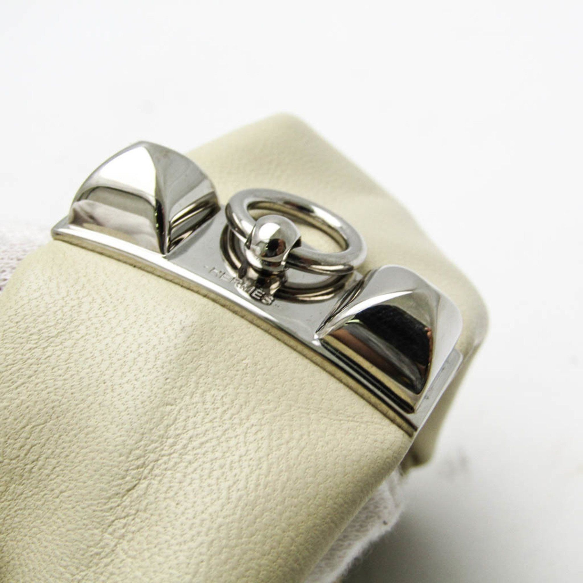 Hermes Hermes Medor Petit H Leather Bangle Light Beige Size ONE SIZE - 4 Thumbnail