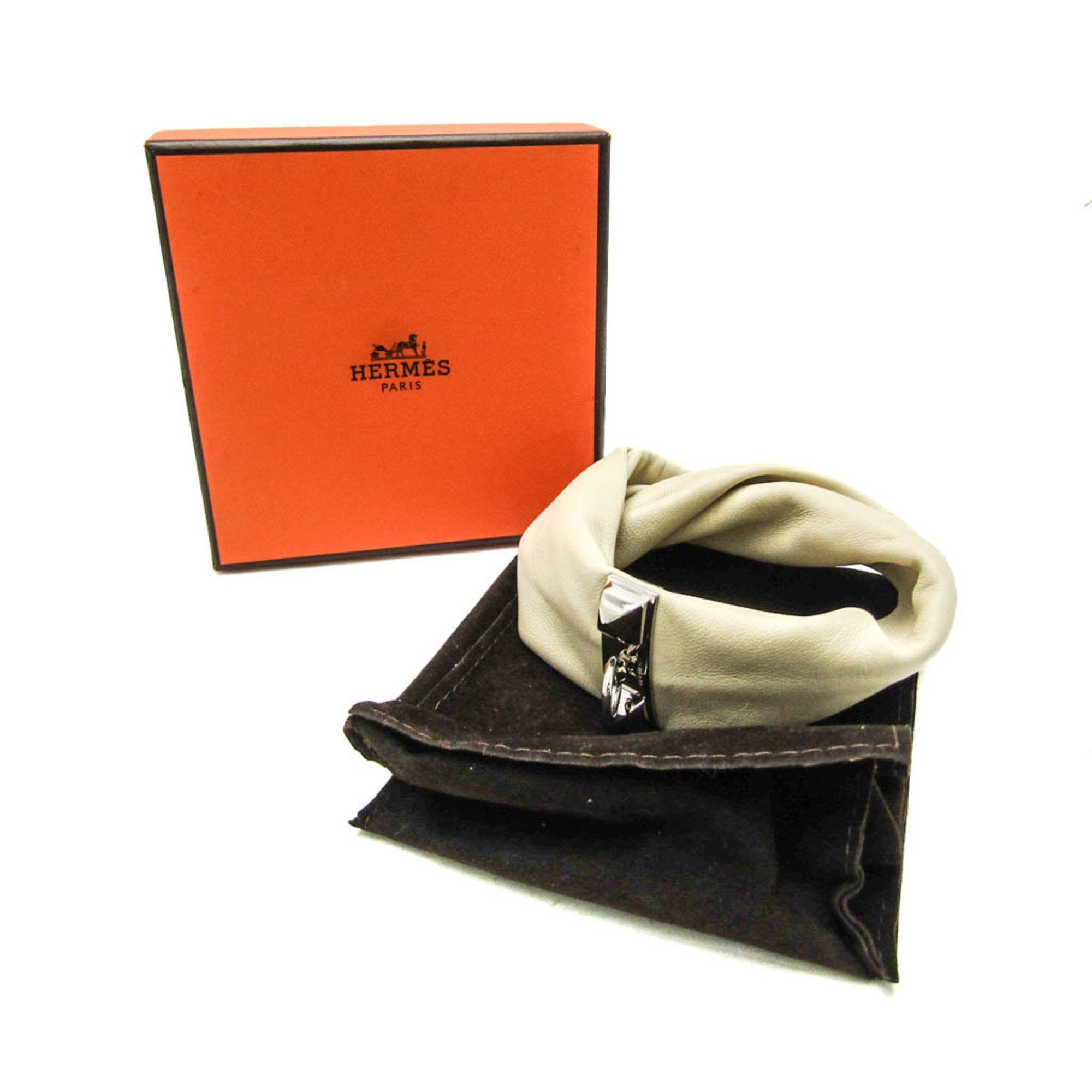 Hermes Hermes Medor Petit H Leather Bangle Light Beige Size ONE SIZE - 9 Thumbnail