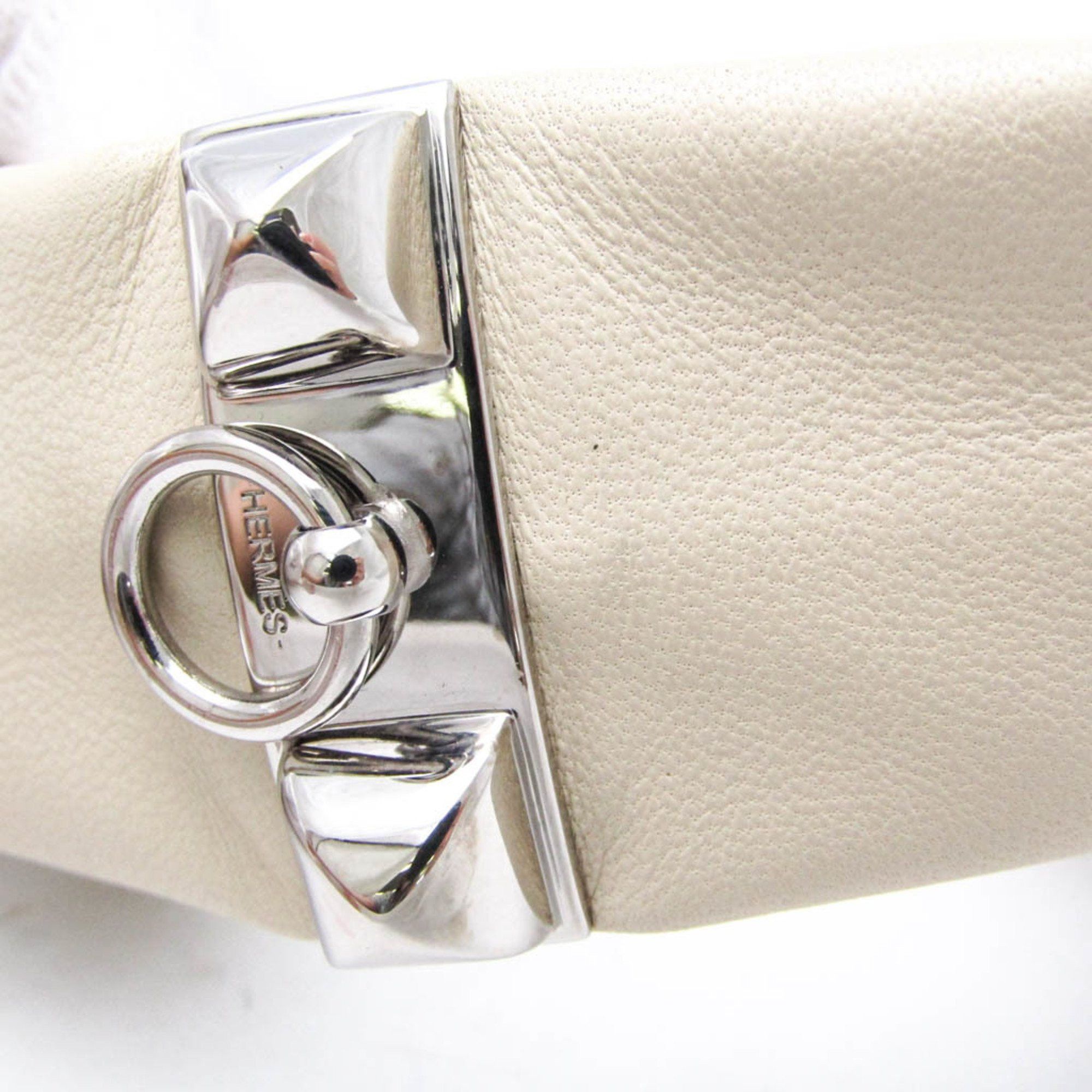 Hermes Hermes Medor Petit H Leather Bangle Light Beige Size ONE SIZE - 3 Thumbnail