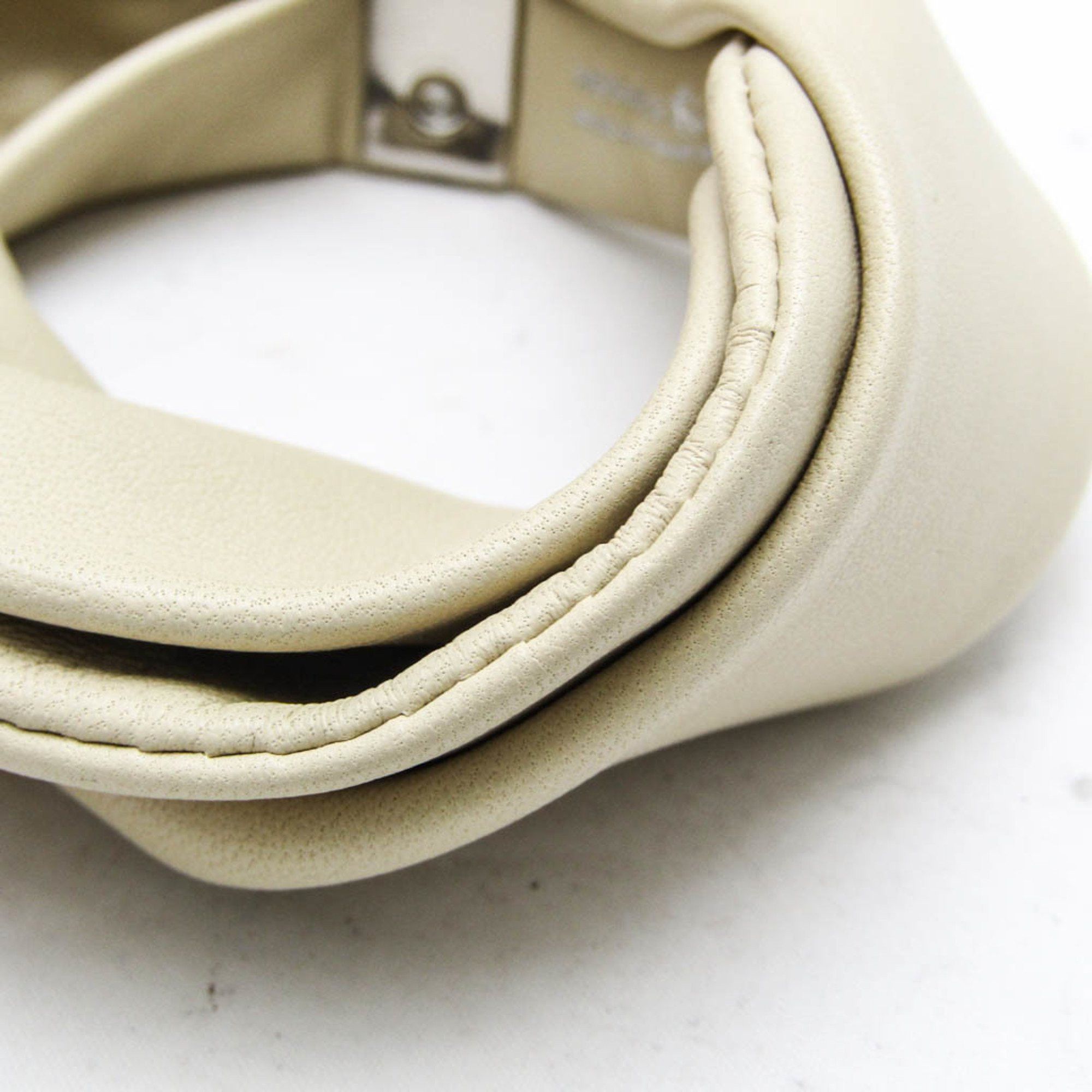 Hermes Hermes Medor Petit H Leather Bangle Light Beige Size ONE SIZE - 6 Thumbnail
