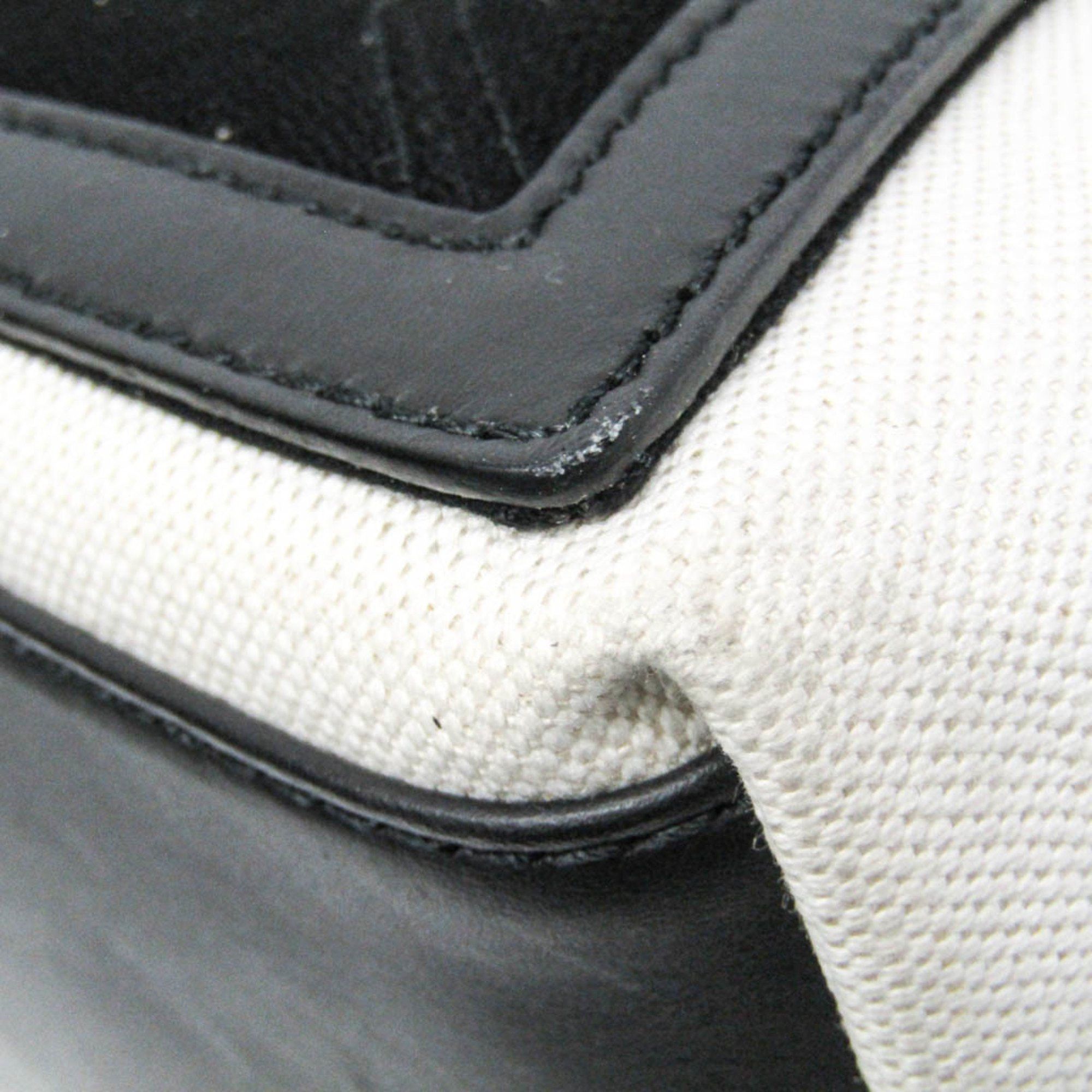 Balenciaga Balenciaga Navy Cabas M 339936 Men,Women Canvas,Leather Handbag,Tote Bag Black,Off-white Size ONE SIZE - 4 Thumbnail