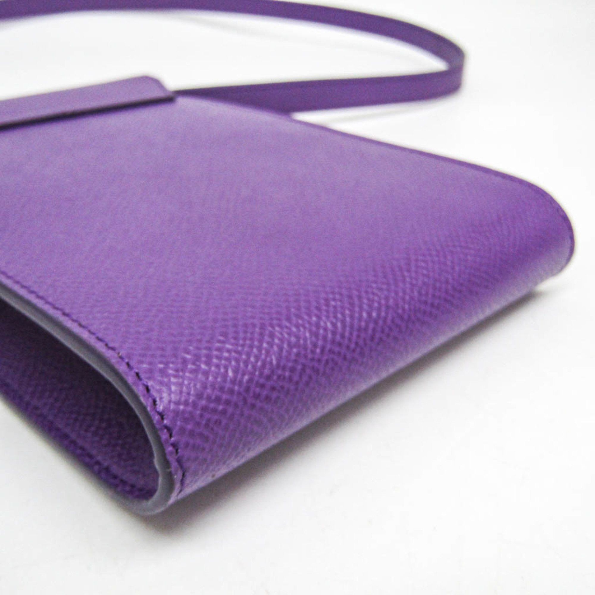 Alfred Dunhill Dunhill CADOGAN Mini Shoulder Pouch Women,Men Leather Pouch,Shoulder Bag Purple Size ONE SIZE - 4 Thumbnail
