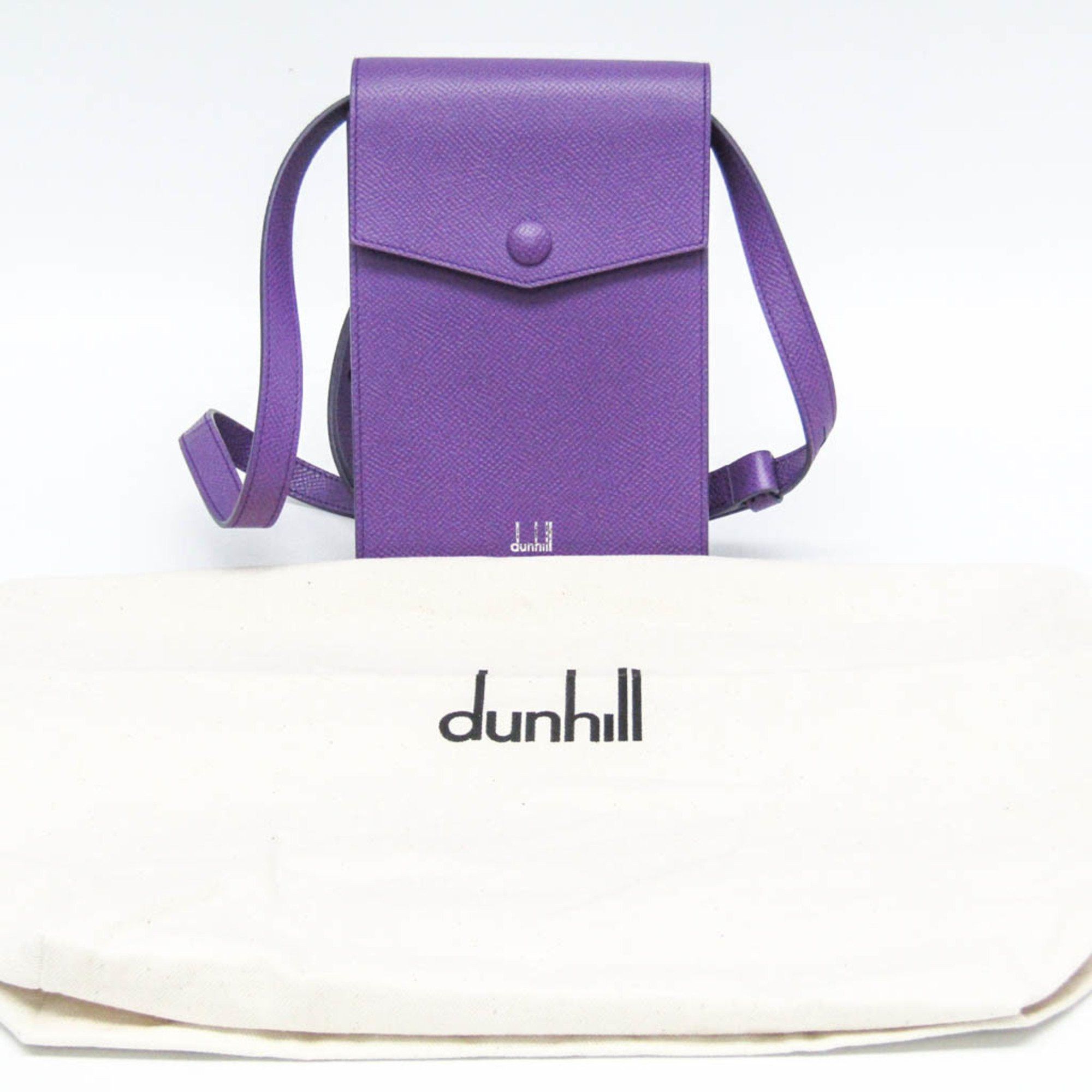 Alfred Dunhill Dunhill CADOGAN Mini Shoulder Pouch Women,Men Leather Pouch,Shoulder Bag Purple Size ONE SIZE - 6 Thumbnail
