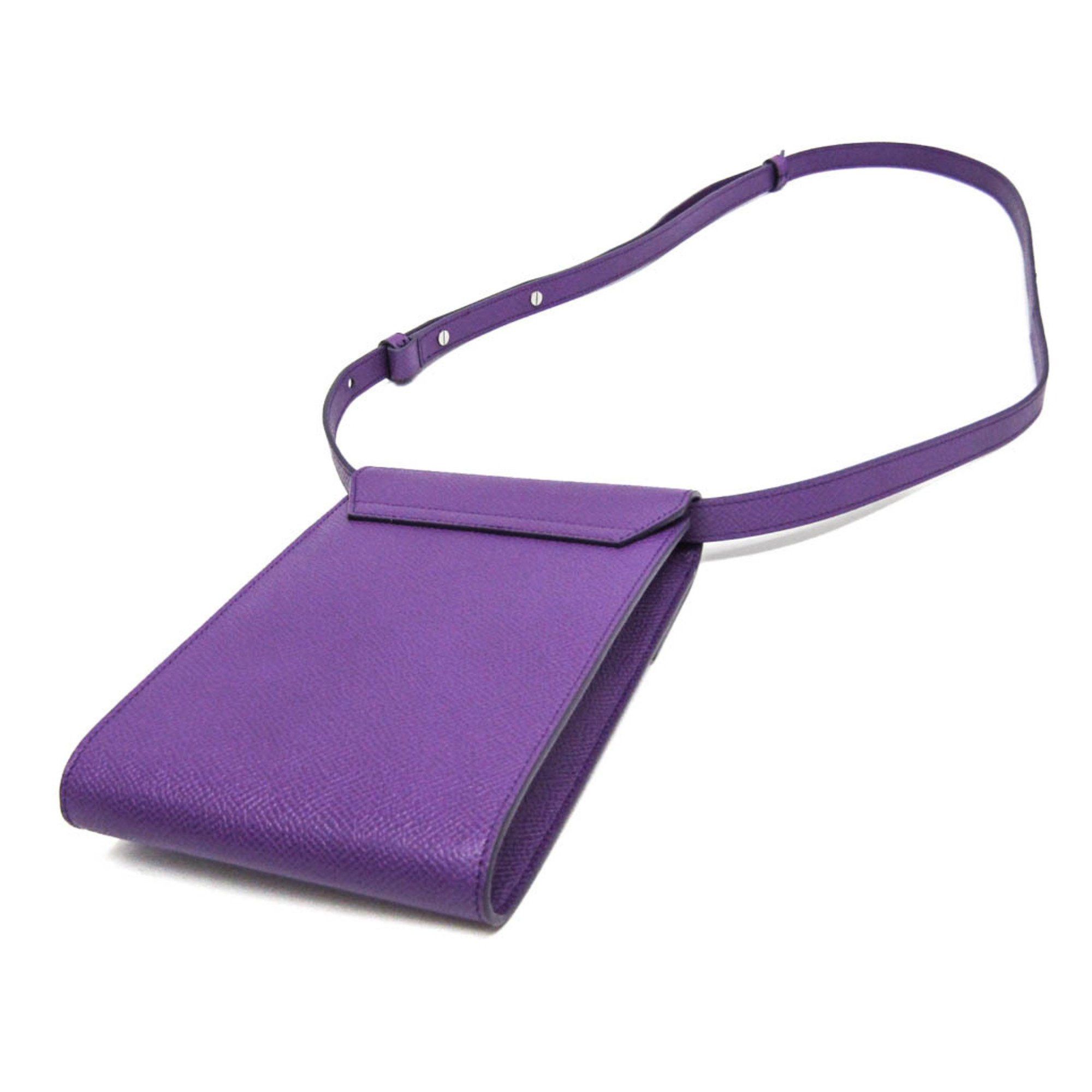Alfred Dunhill Dunhill CADOGAN Mini Shoulder Pouch Women,Men Leather Pouch,Shoulder Bag Purple Size ONE SIZE - 2 Thumbnail