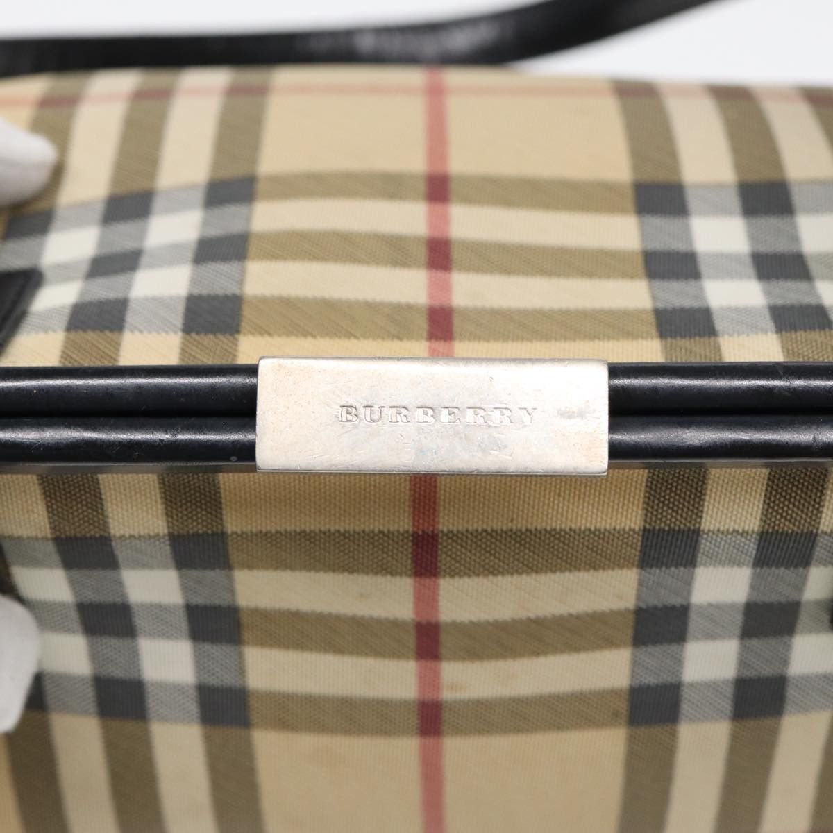 Burberry Nova Check Beige Canvas Shoulder Bag (Pre-Owned) Size ONE SIZE - 6 Thumbnail