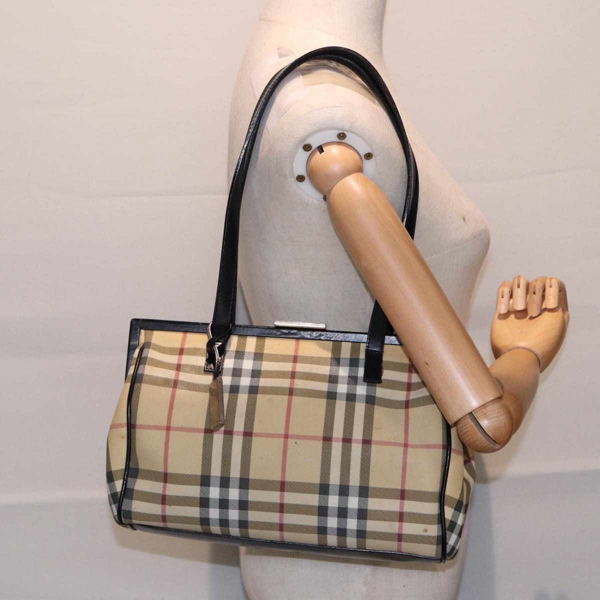 Burberry Nova Check Beige Canvas Shoulder Bag (Pre-Owned) Size ONE SIZE - 10 Thumbnail