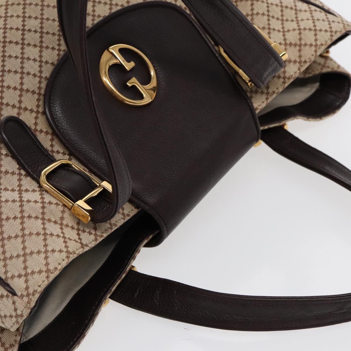 Gucci Diamante Beige Canvas Handbag (Pre-Owned) Size ONE SIZE - 10 Thumbnail