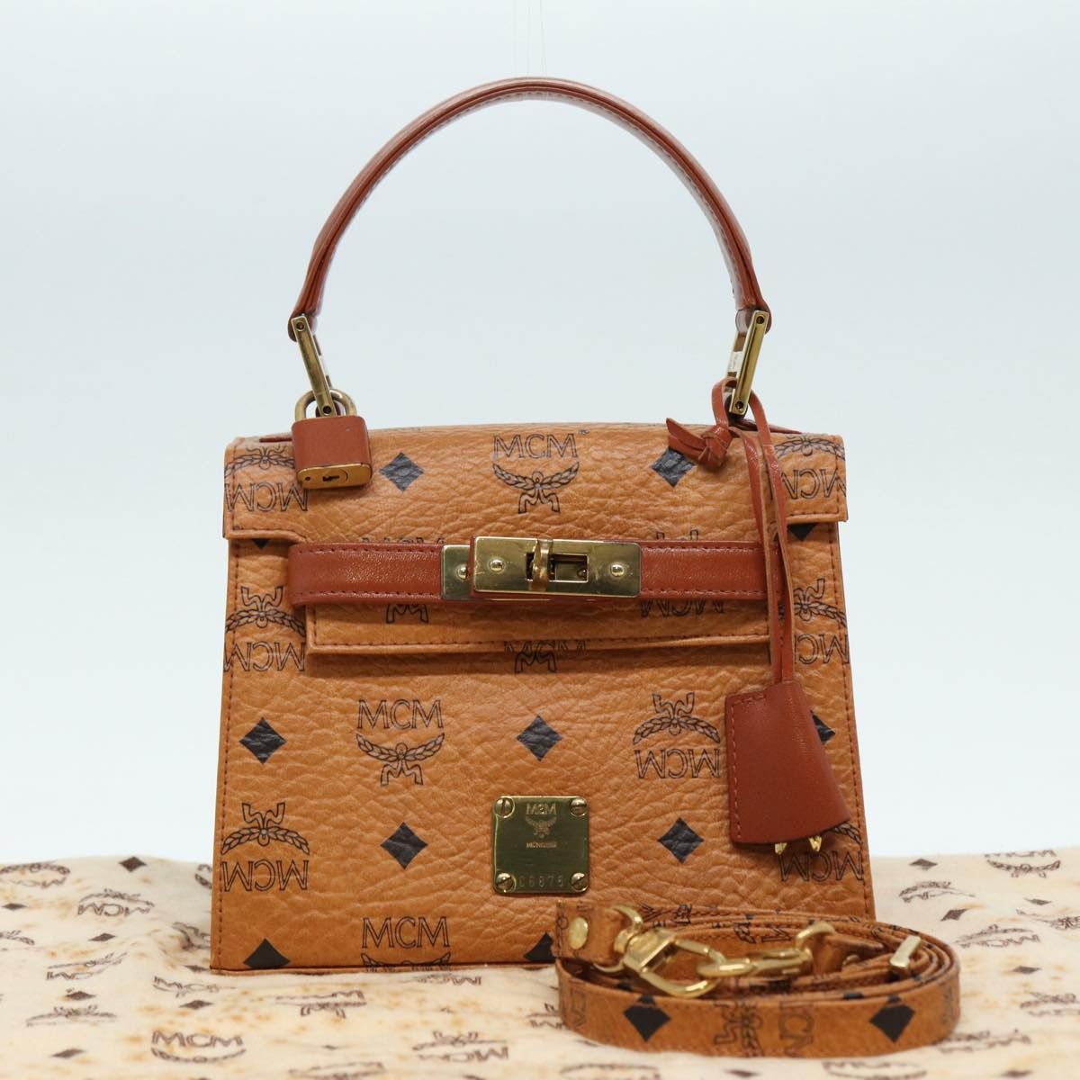 MCM Visetos Brown Leather Handbag (Pre-Owned) Size ONE SIZE - 15 Thumbnail