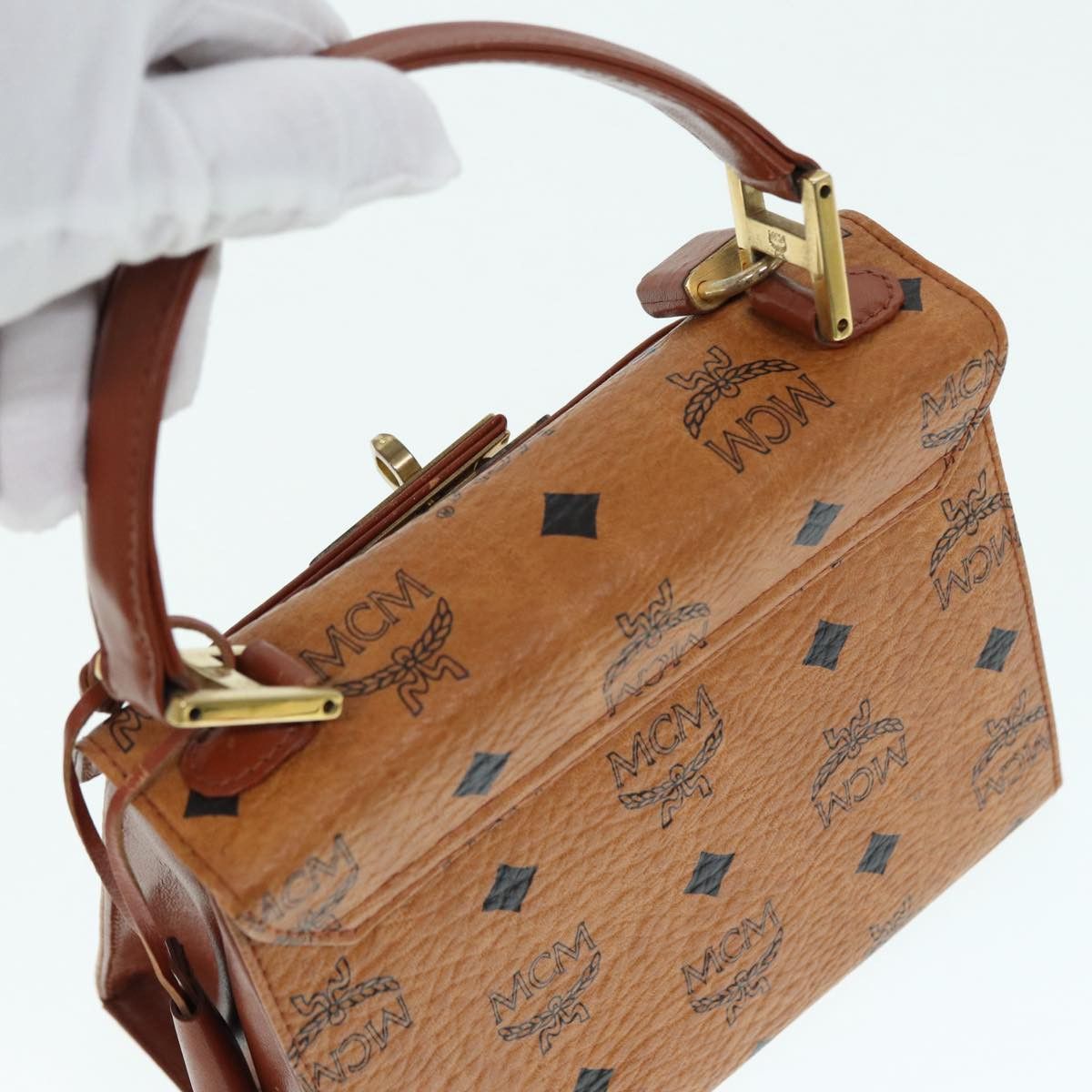 MCM Visetos Brown Leather Handbag (Pre-Owned) Size ONE SIZE - 17 Thumbnail