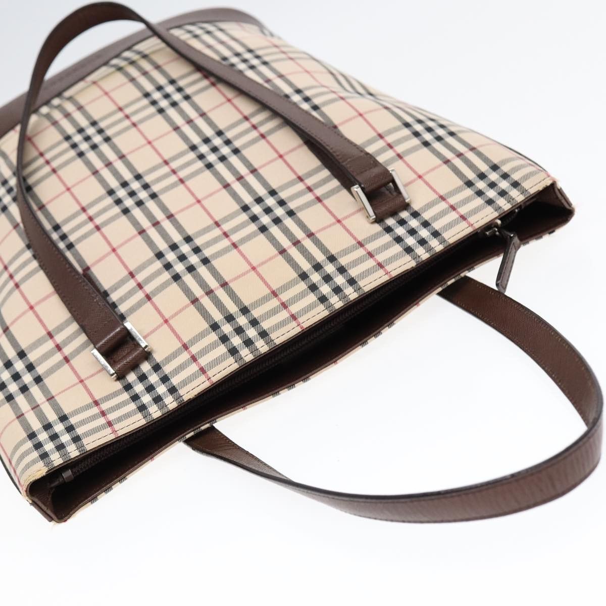 Burberry Nova Check Brown Canvas Tote Bag (Pre-Owned) Size ONE SIZE - 14 Thumbnail