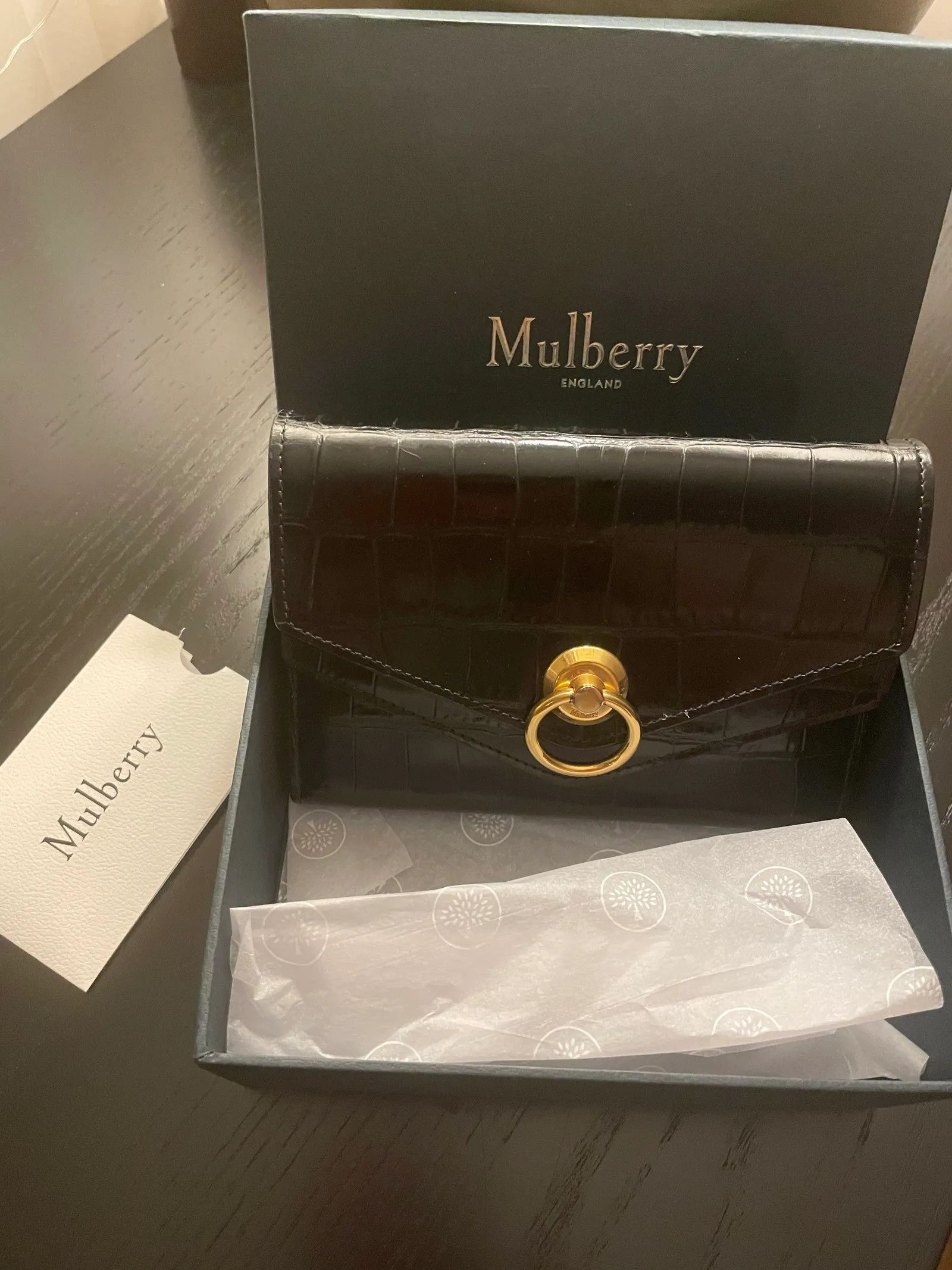 Mulberry Mulberry Amberley Medium Wallet Black Embossed Wallet Size ONE SIZE - 2 Thumbnail