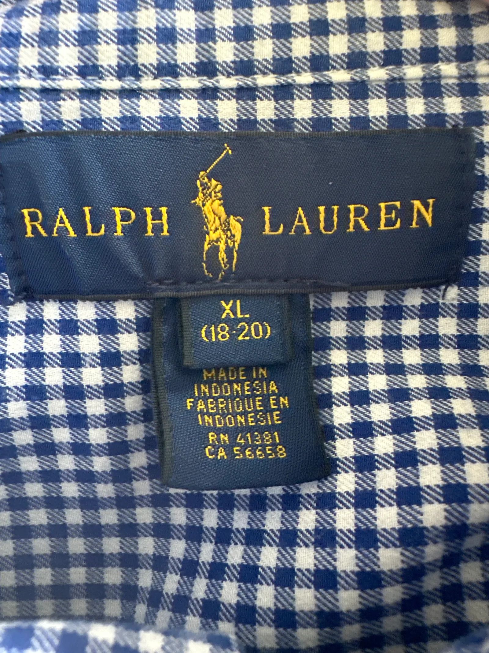 Ralph Lauren Ralph Lauren Blå/vit rutig skjorta Shirt Size US XL / EU 56 / 4 - 2 Thumbnail