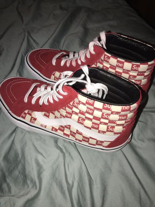 Supreme Supreme Sk8-HI Red Checkered Vans | Grailed