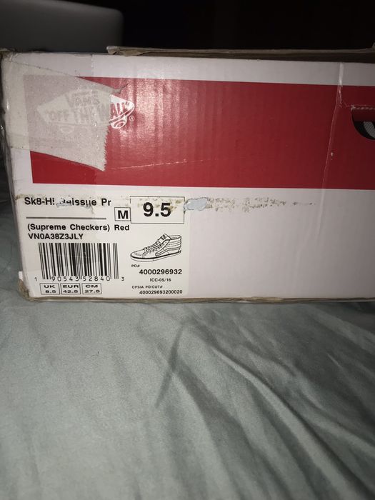 Supreme Supreme Sk8-HI Red Checkered Vans | Grailed