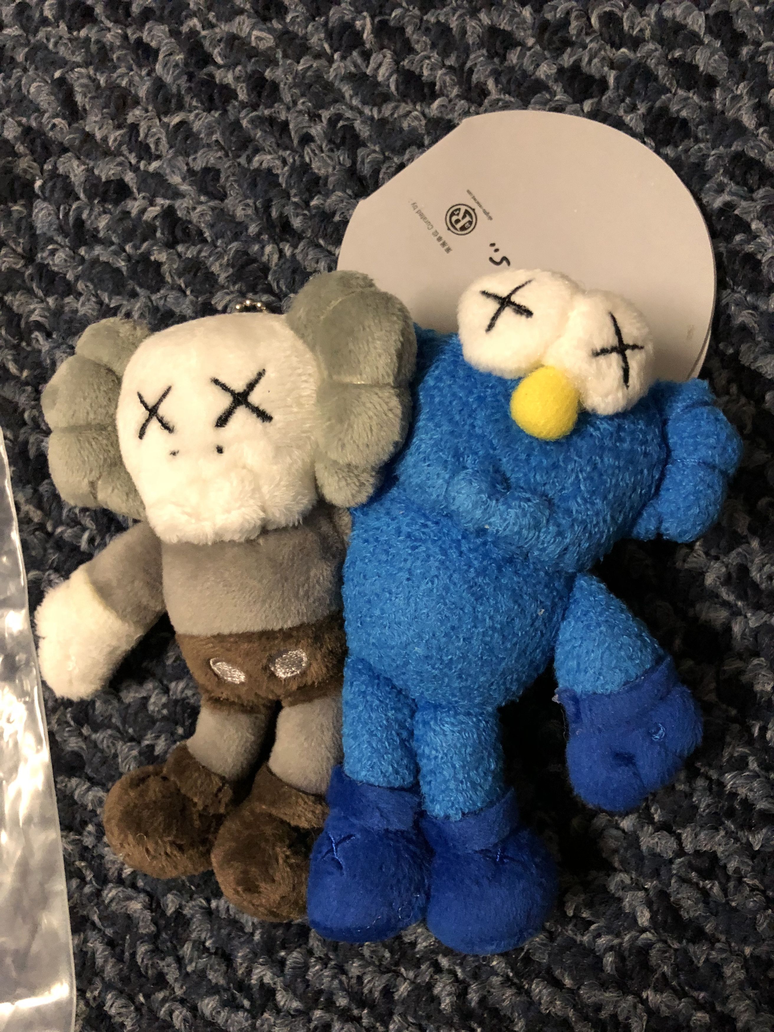 Kaws Seeing/Watching Plush Keychain Grey/Blue