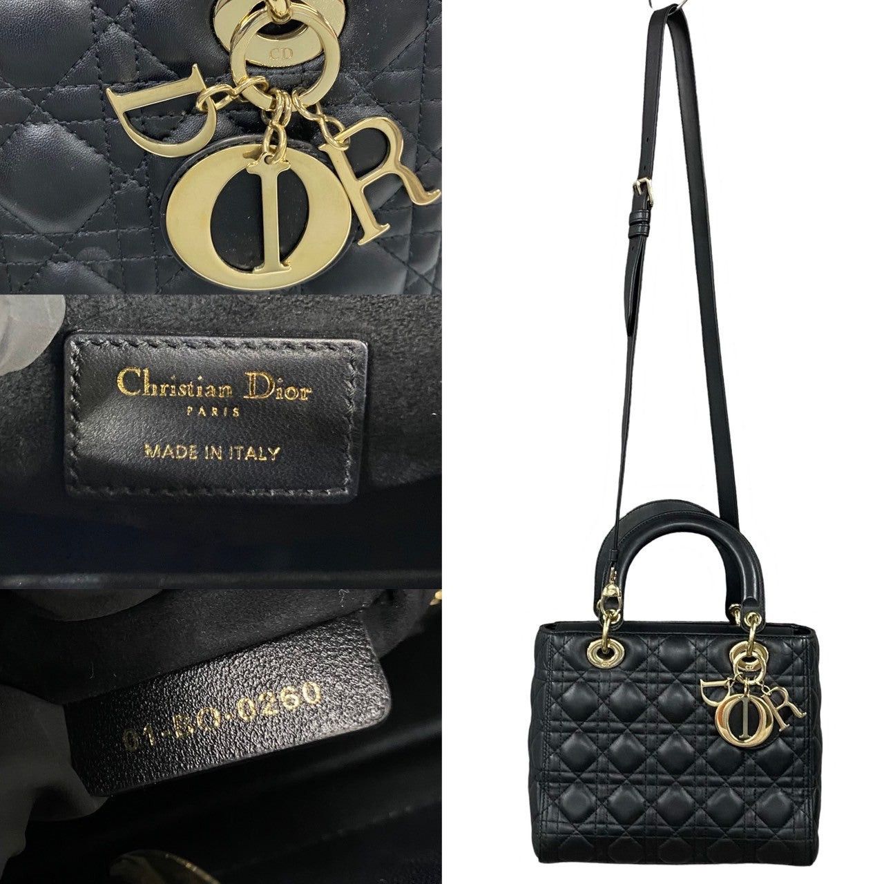 Dior Dior Shoulder Bag Black Lambskin Size ONE SIZE - 3 Thumbnail