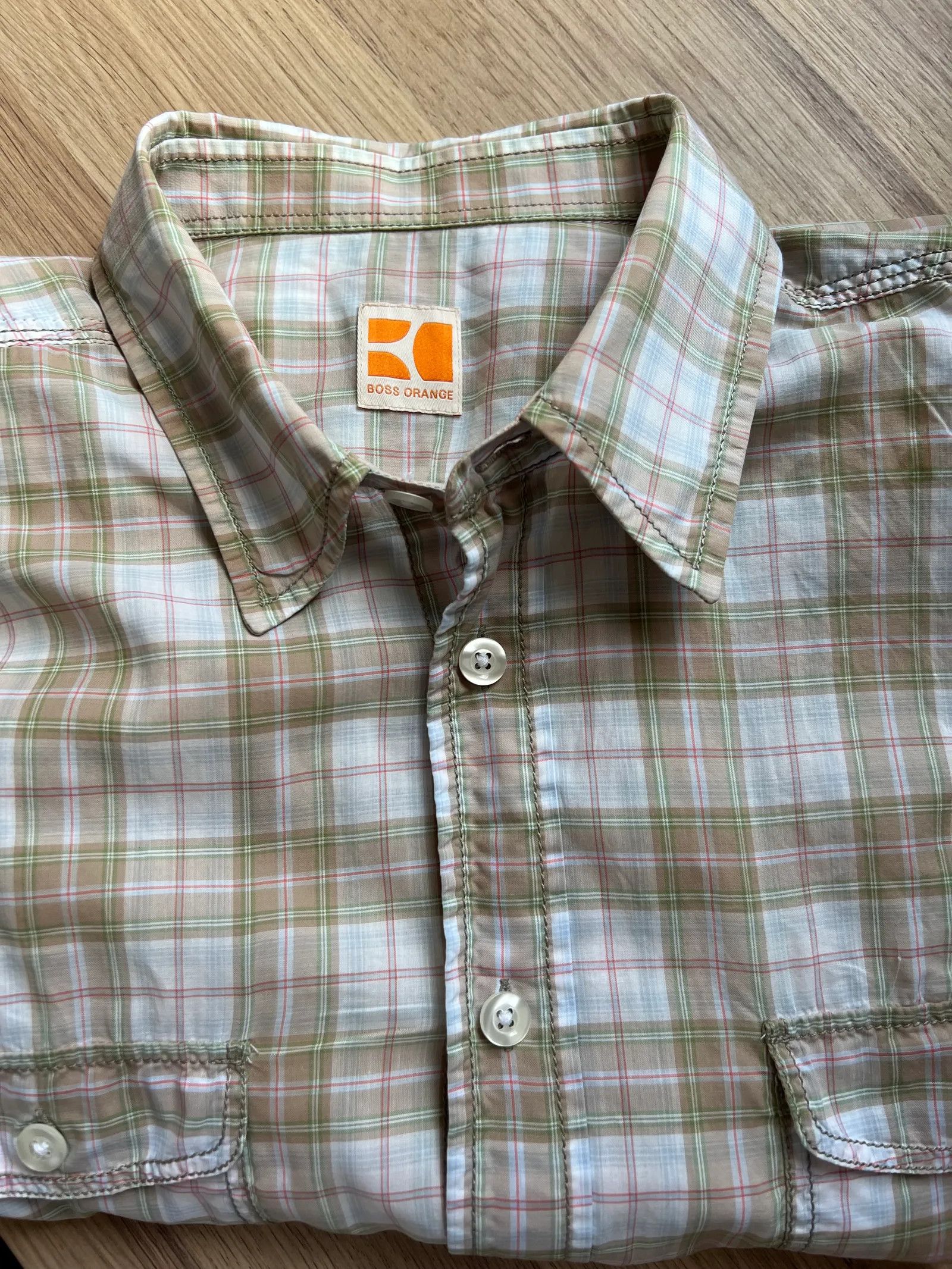 Hugo Boss Hugo Boss Orange Shirt Size US M / EU 48-50 / 2 - 2 Thumbnail