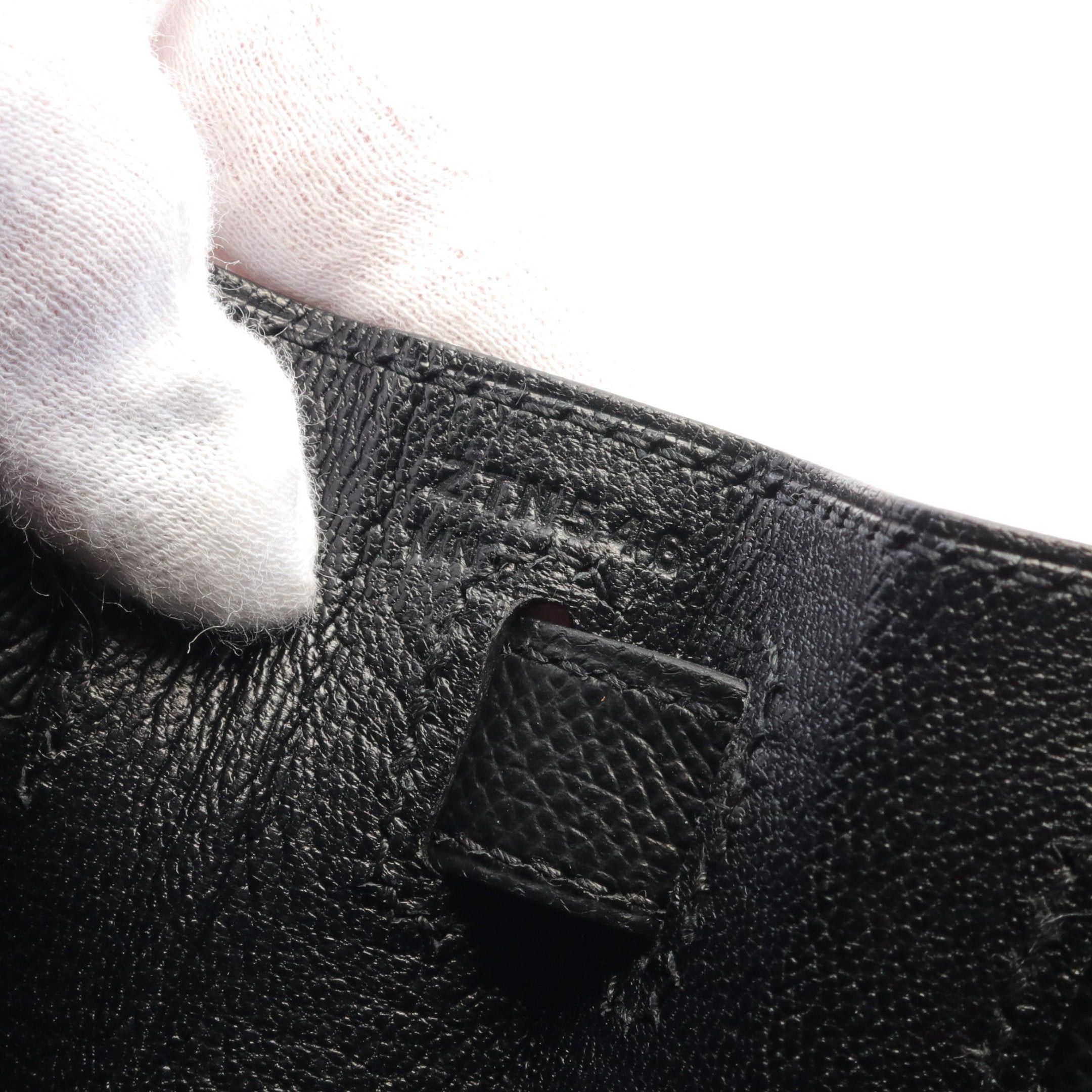 Hermes Hermes Kelly28 Handbag Veau Epsom Black Silver Hardware Outside Sewing Z Stamp Size ONE SIZE - 5 Thumbnail