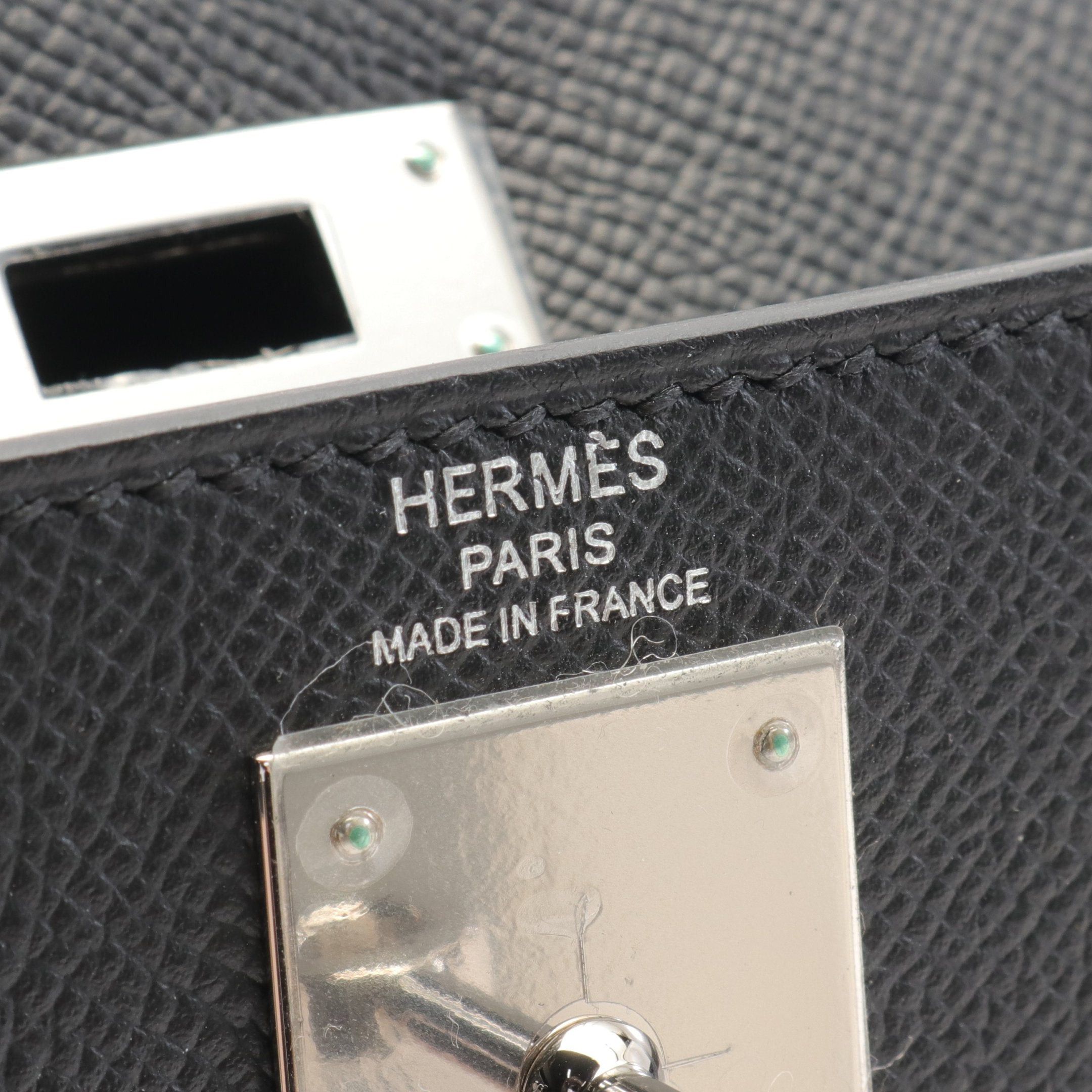 Hermes Hermes Kelly28 Handbag Veau Epsom Black Silver Hardware Outside Sewing Z Stamp Size ONE SIZE - 4 Thumbnail