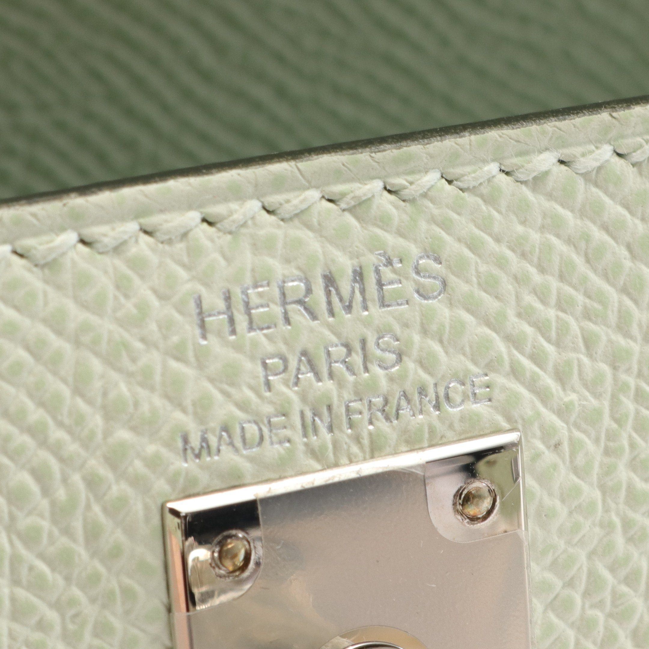 Hermes Hermes Kelly 25 Handbag Veau Epsom Light Green Silver Hardware Outside Sewing B Stamp Size ONE SIZE - 4 Thumbnail