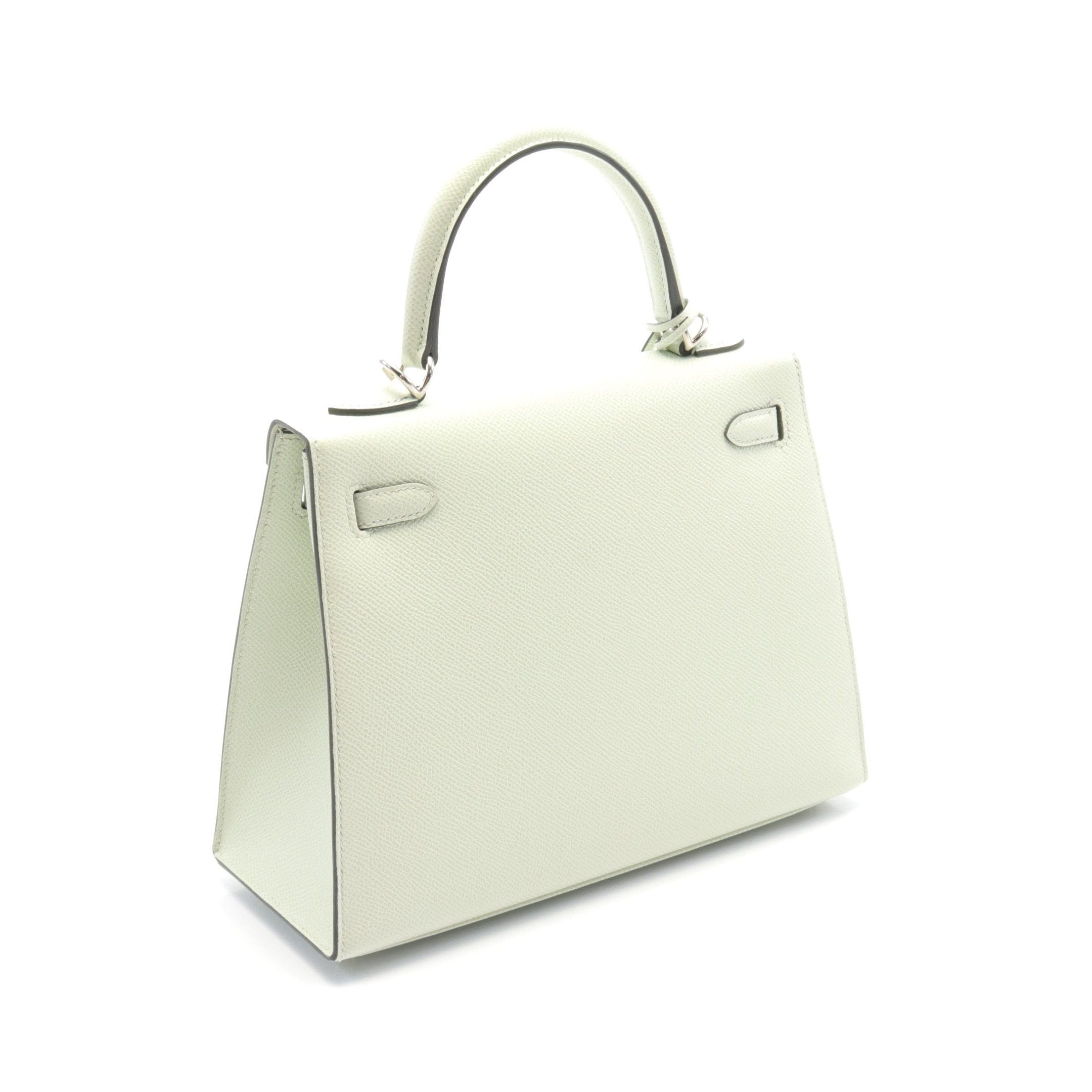 Hermes Hermes Kelly 25 Handbag Veau Epsom Light Green Silver Hardware Outside Sewing B Stamp Size ONE SIZE - 2 Thumbnail