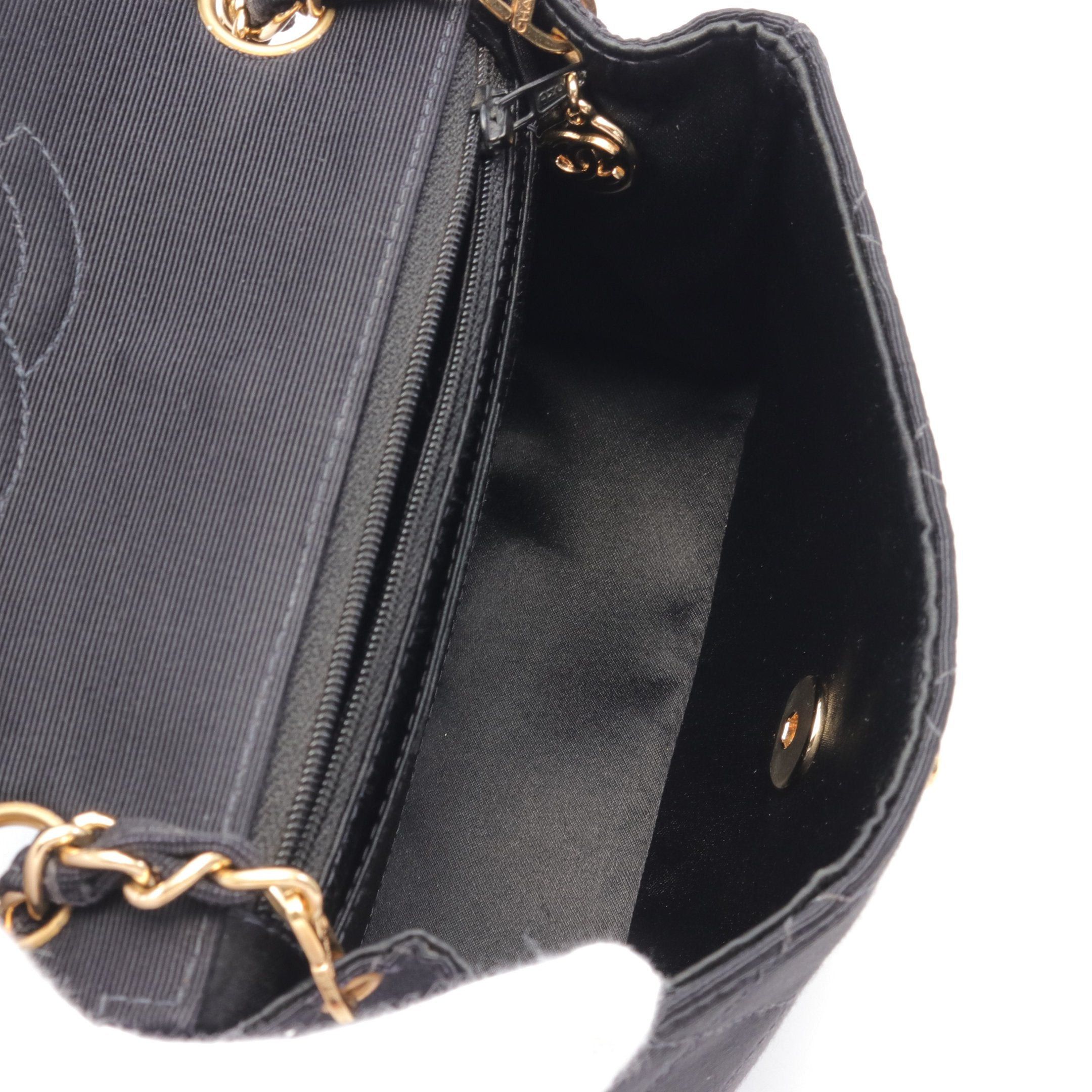 Chanel Chanel Mini Matelasse Chain Shoulder Bag Canvas Black Gold Hardware Size ONE SIZE - 3 Thumbnail