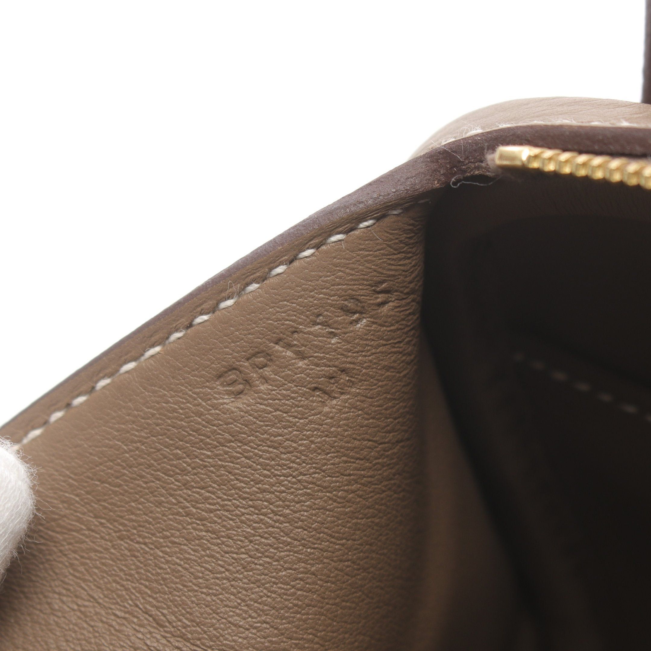 Hermes Hermes Lindy Mini Etoupe Shoulder Bag Clemence Leather Gray Brown Gold Hardware B Stamp Size ONE SIZE - 5 Thumbnail